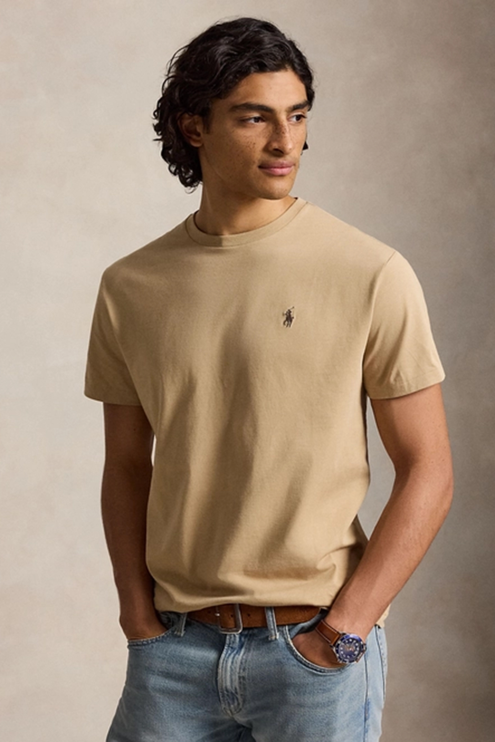 Heren t-shirt kortemouw bruin