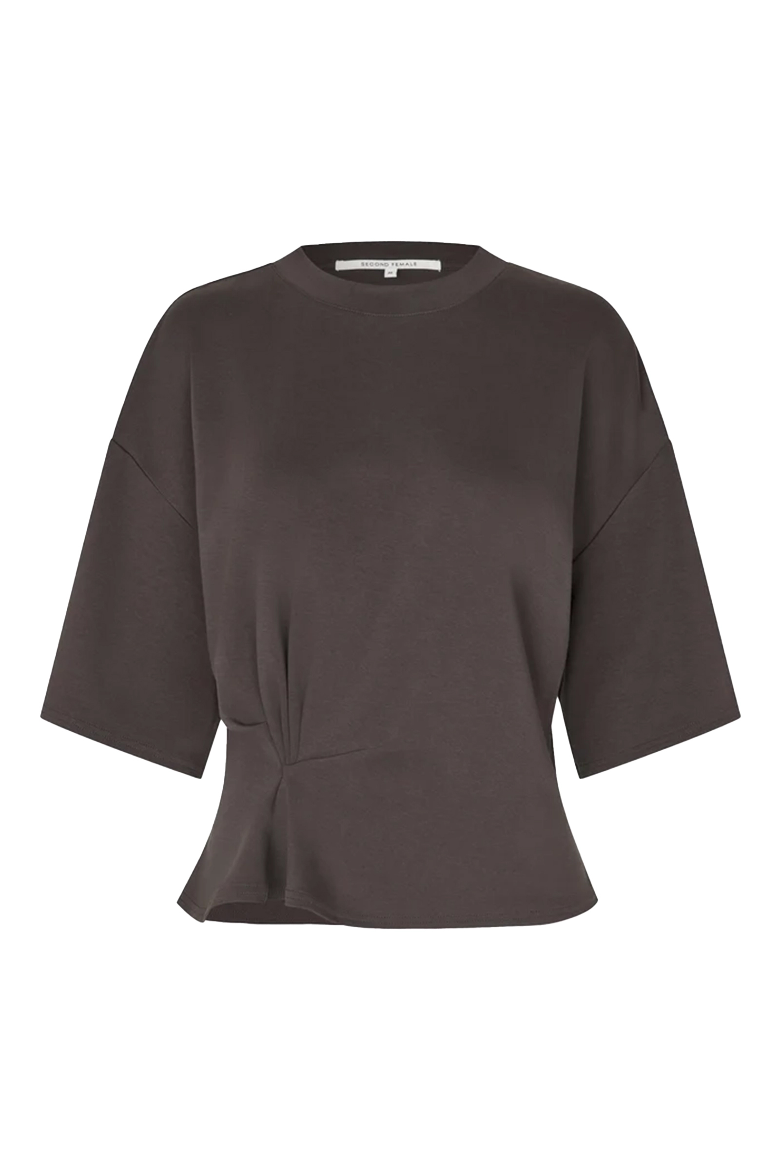 Dames t-shirt korte mouw bruin