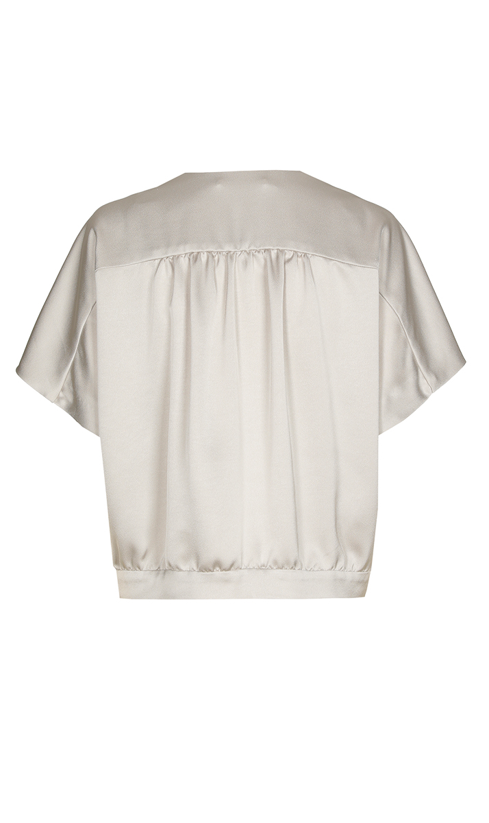 Dames blouse korte mouw grijs