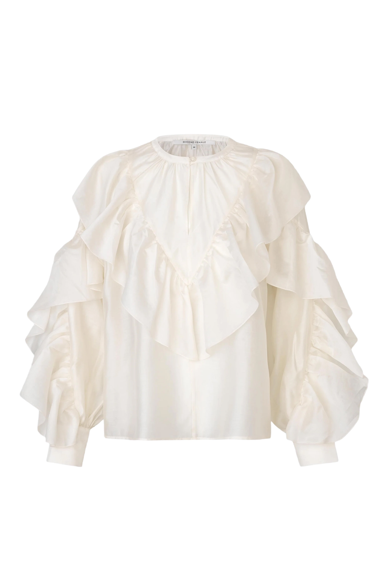Dames blouse lange mouw ecru
