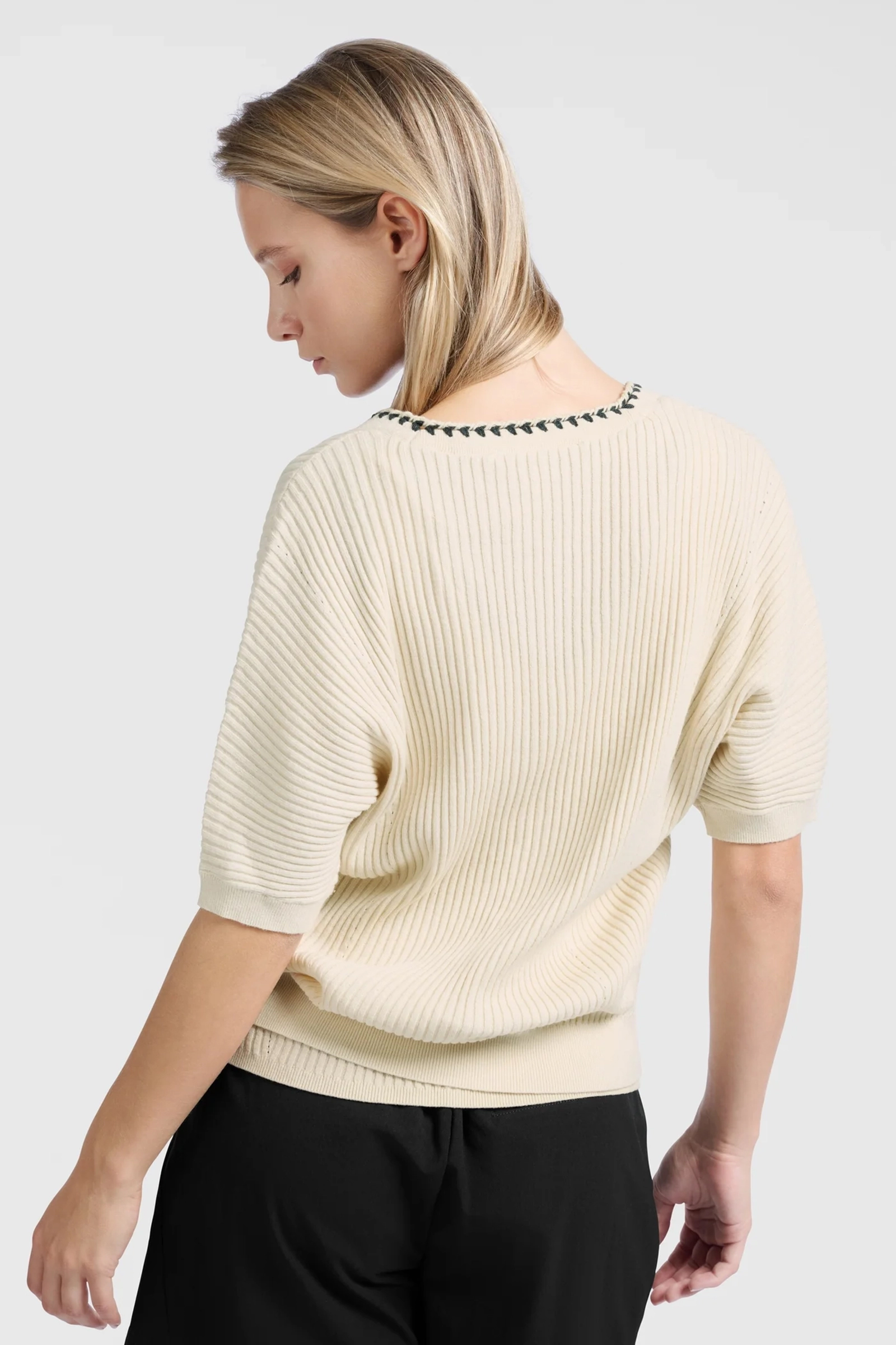 Yaya Rib cardigan with fun detail a SUMMER SAND 3
