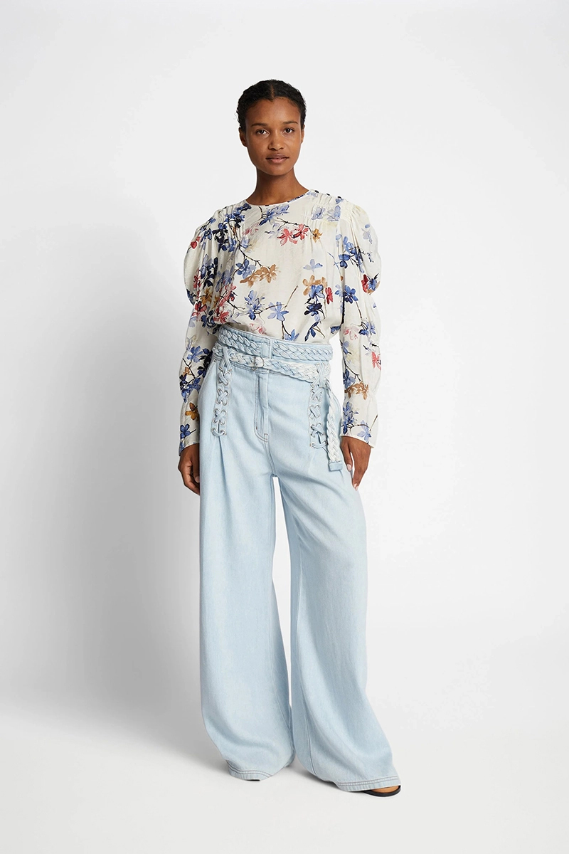 Dames blouse lange mouw ecru