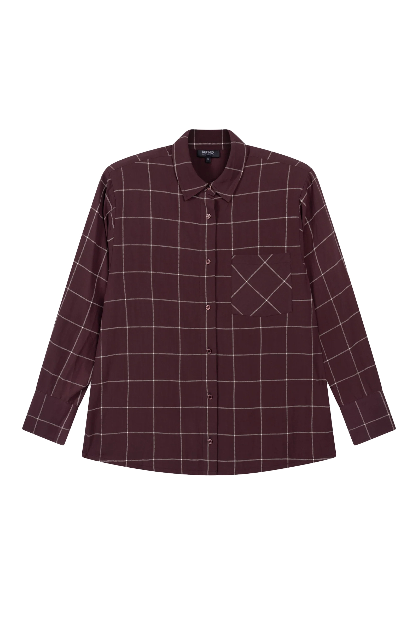Dames blouse lange mouw bruin