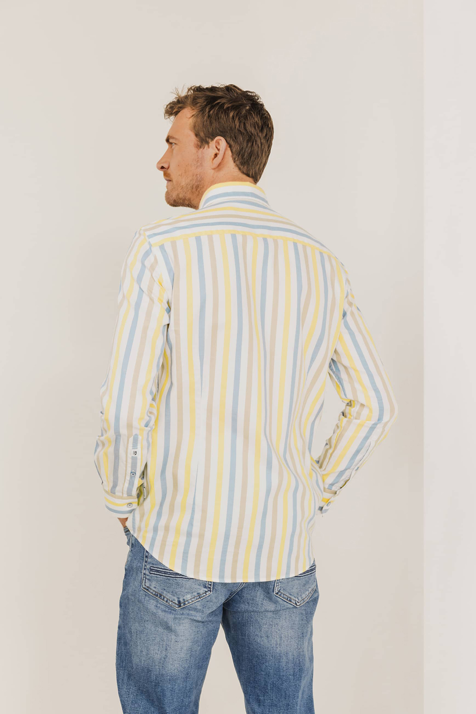 State of Art Shirt LS Print Oxfor Ecru-2 4