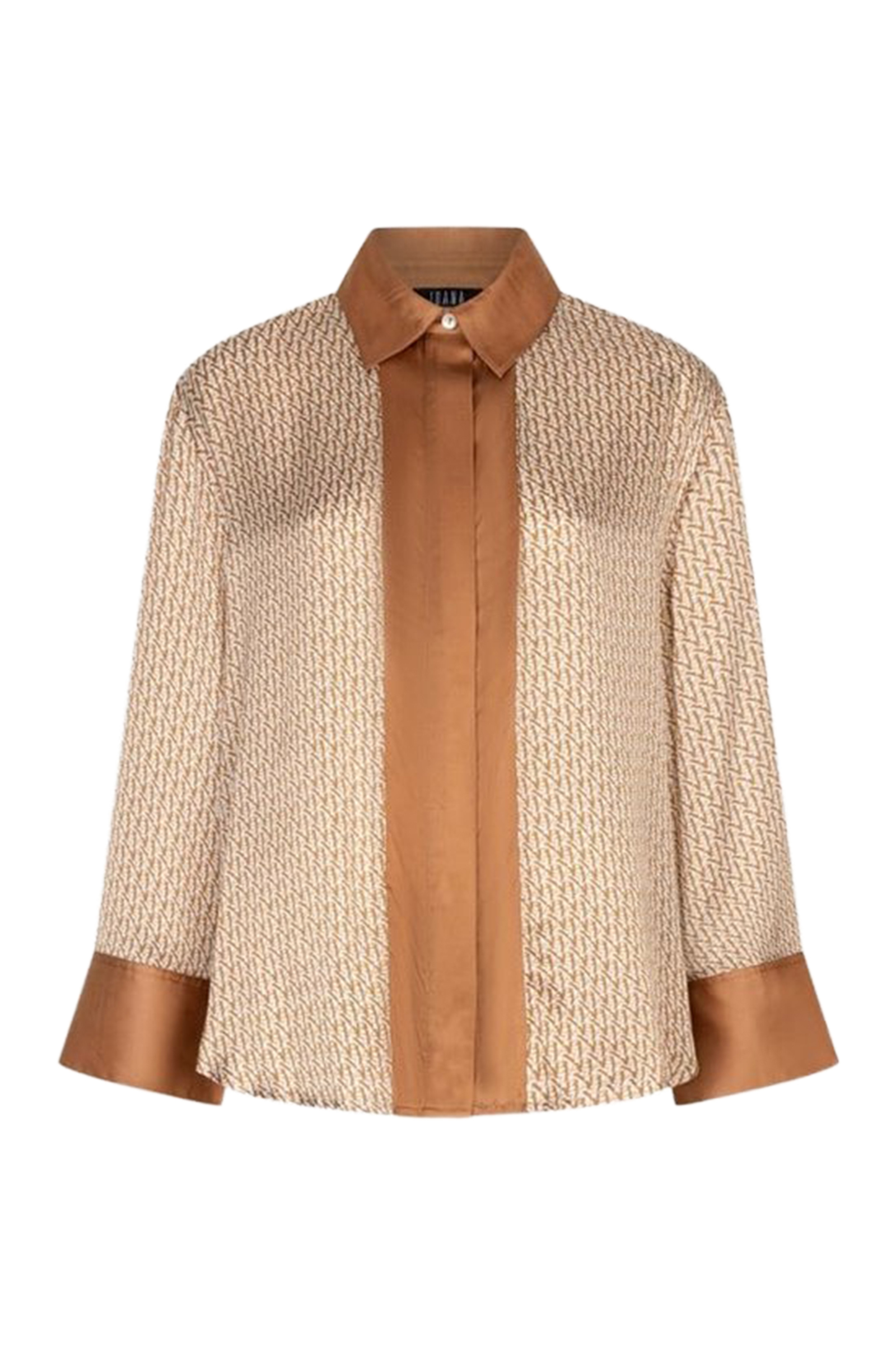 Dames blouse lange mouw bruin