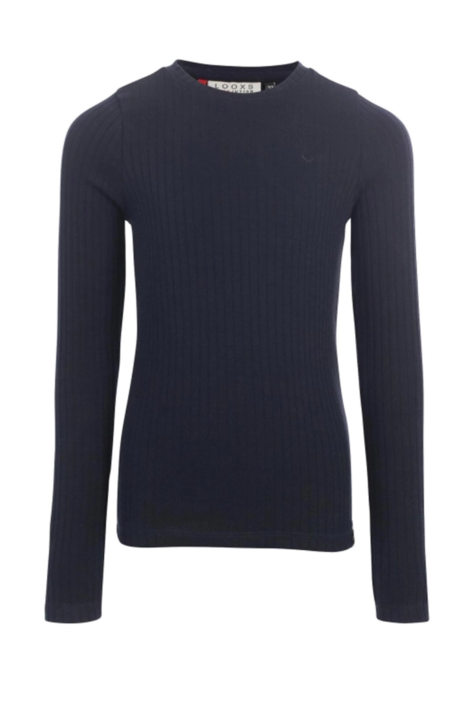 Meisjes t-shirt lange mouw blauw