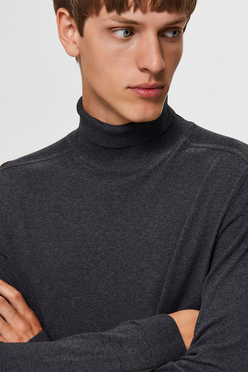 Selected SLHBERG ROLL NECK B NOOS Grijs-1 4