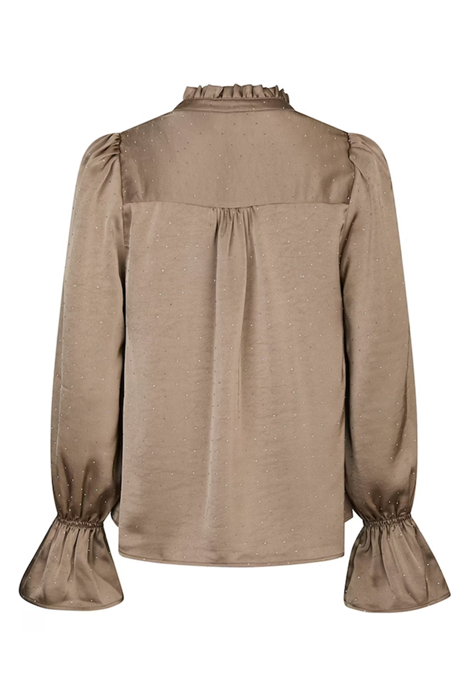 Dames blouse lange mouw bruin