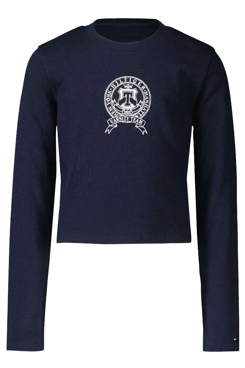 Tommy Hilfiger hilfiger varsity rib top Blauw-1 1
