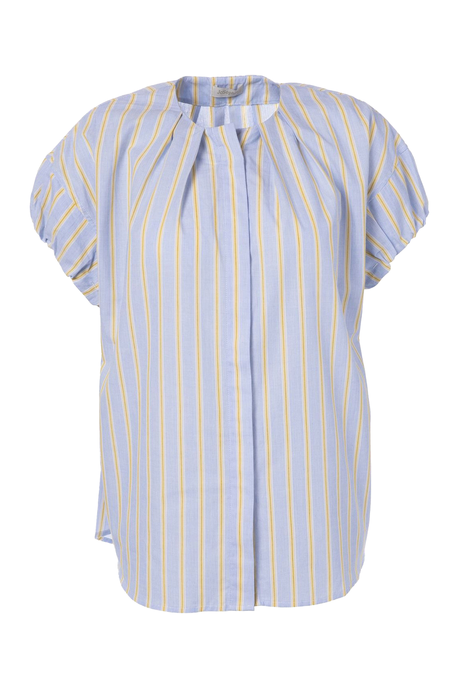 Dames blouse mouwloos blauw