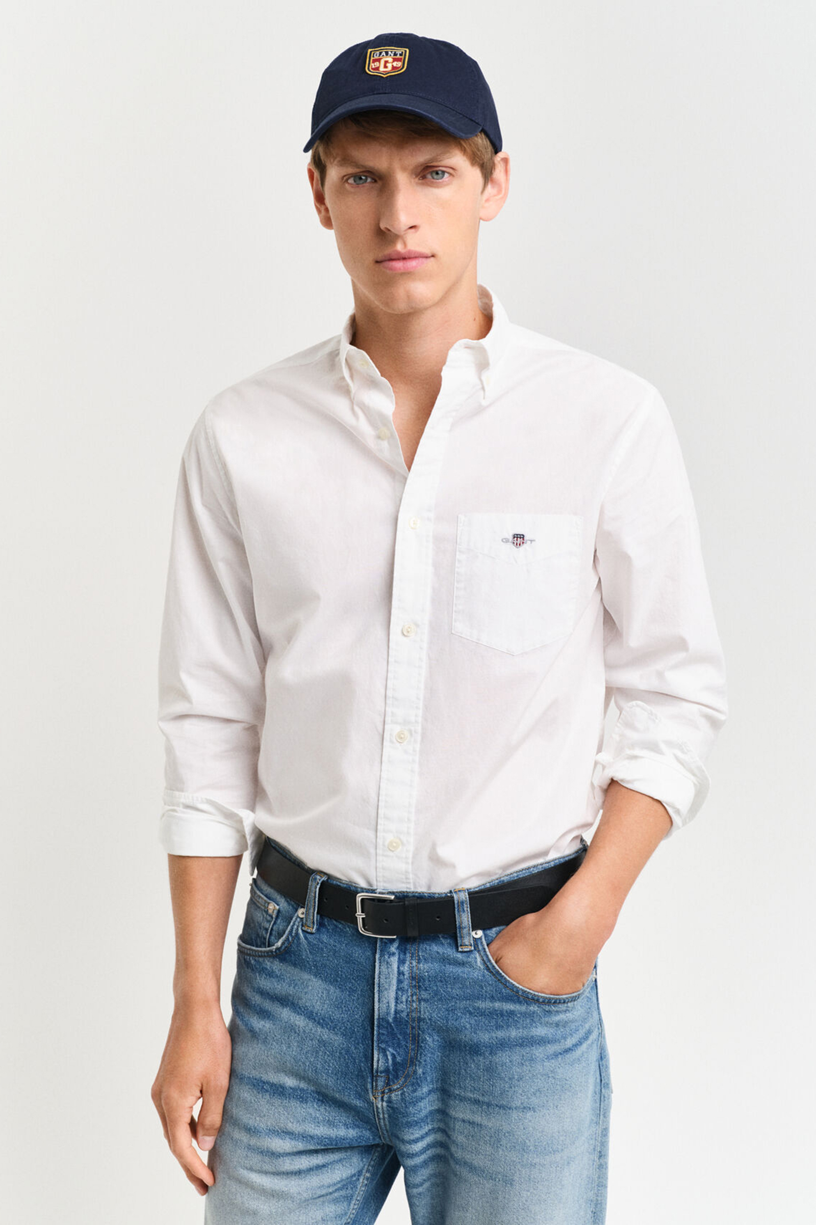 Gant REG POPLIN SHIRT Wit-1 2