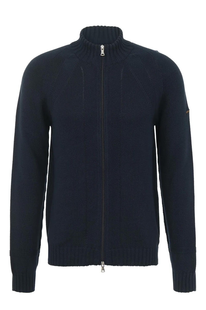 Paul & Shark Cotton Full Zip Sweater Blauw-1 1