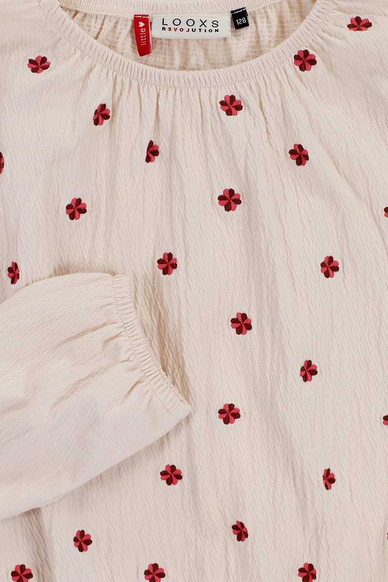 Meisjes blouse lange mouw ecru