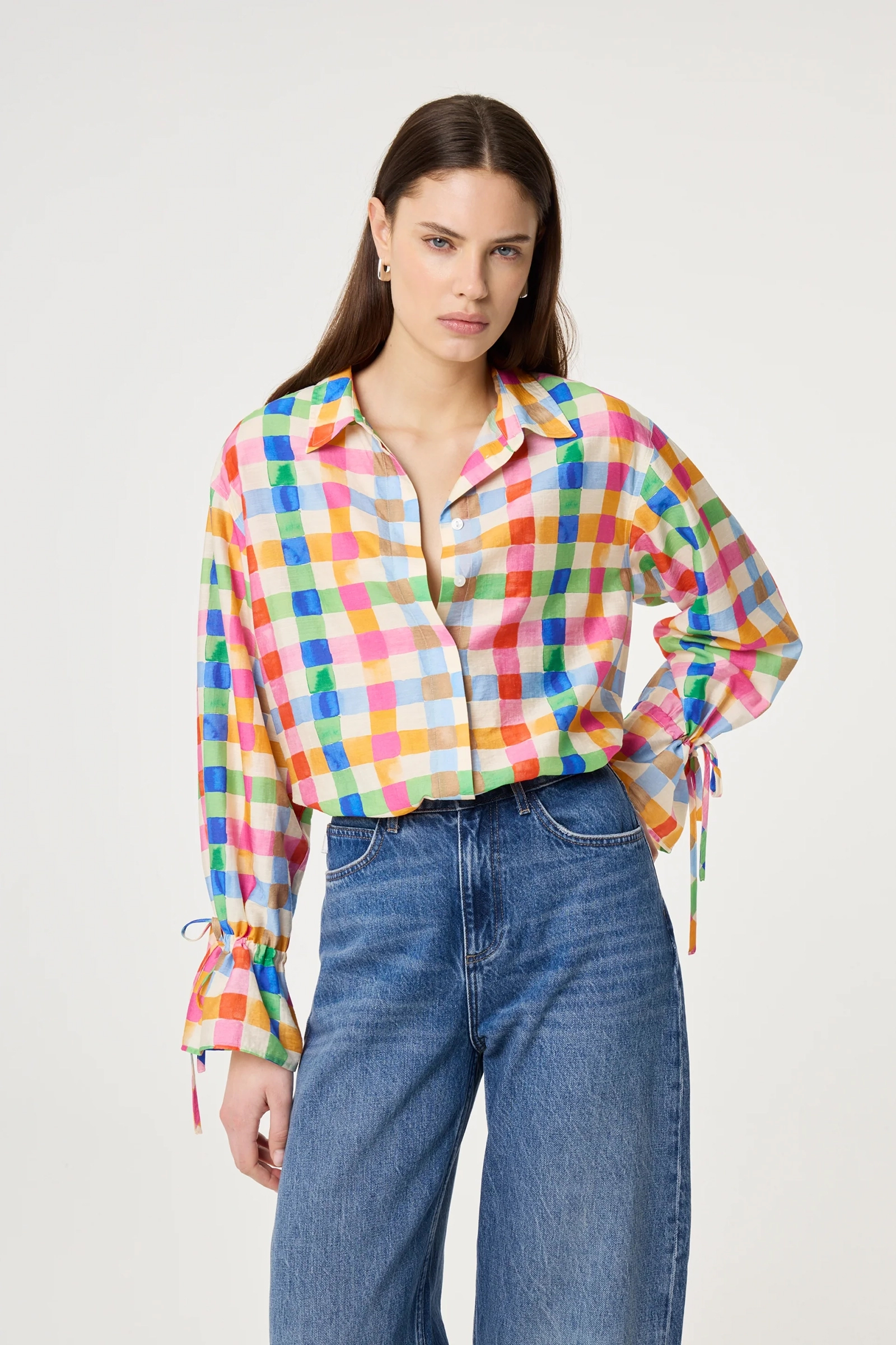 Dames blouse lange mouw ecru