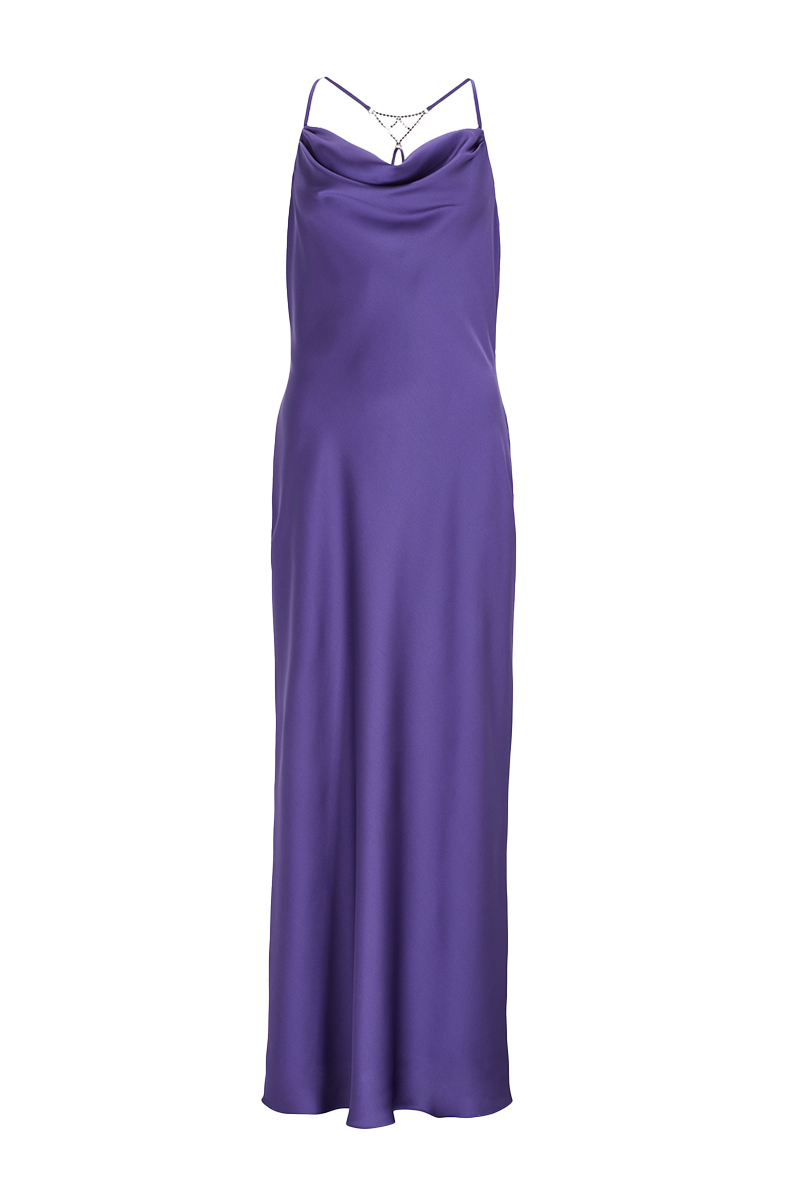 Swing Satin-Slip-Dress mit Strassdetails dunkellila 1