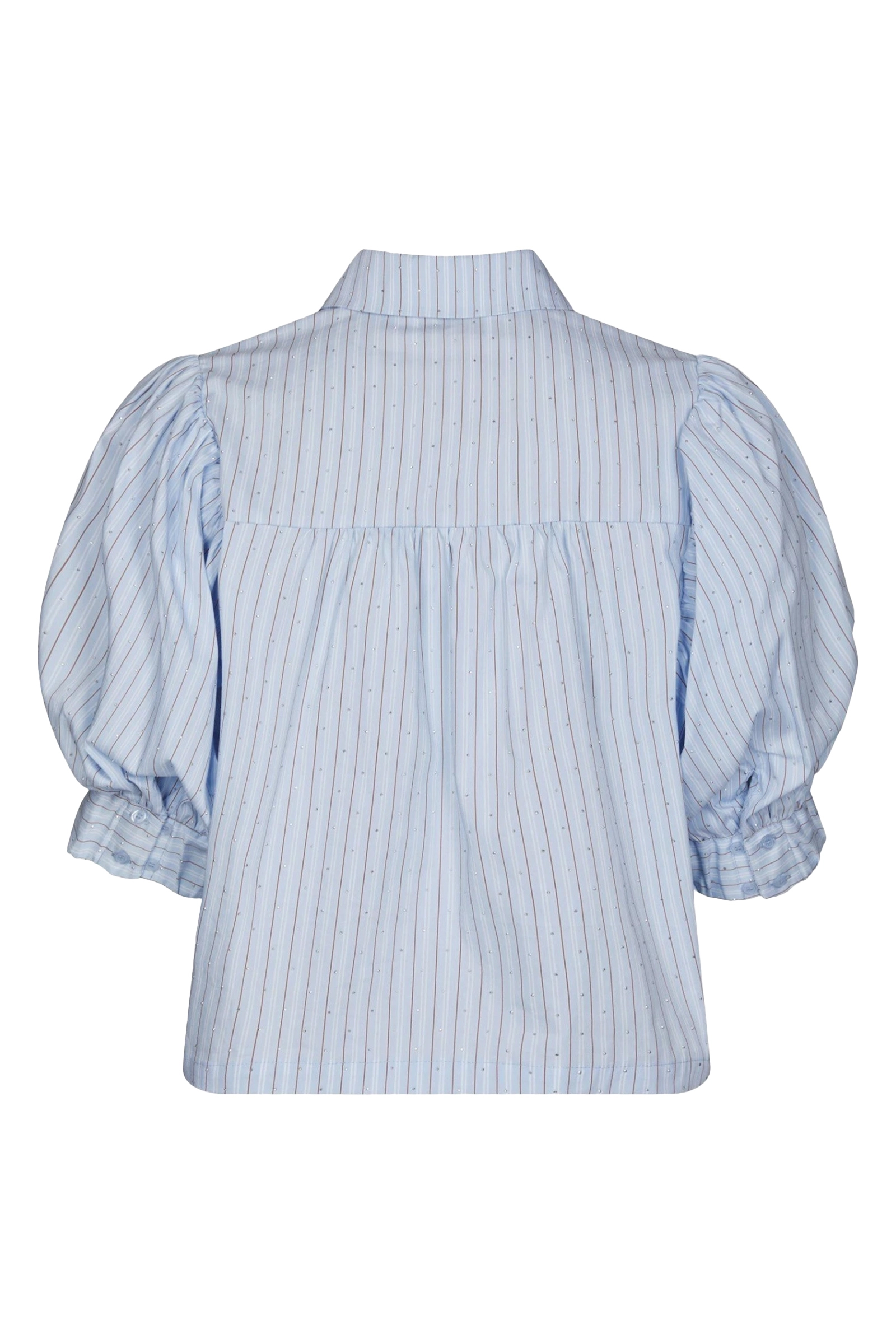 Dames blouse korte mouw blauw