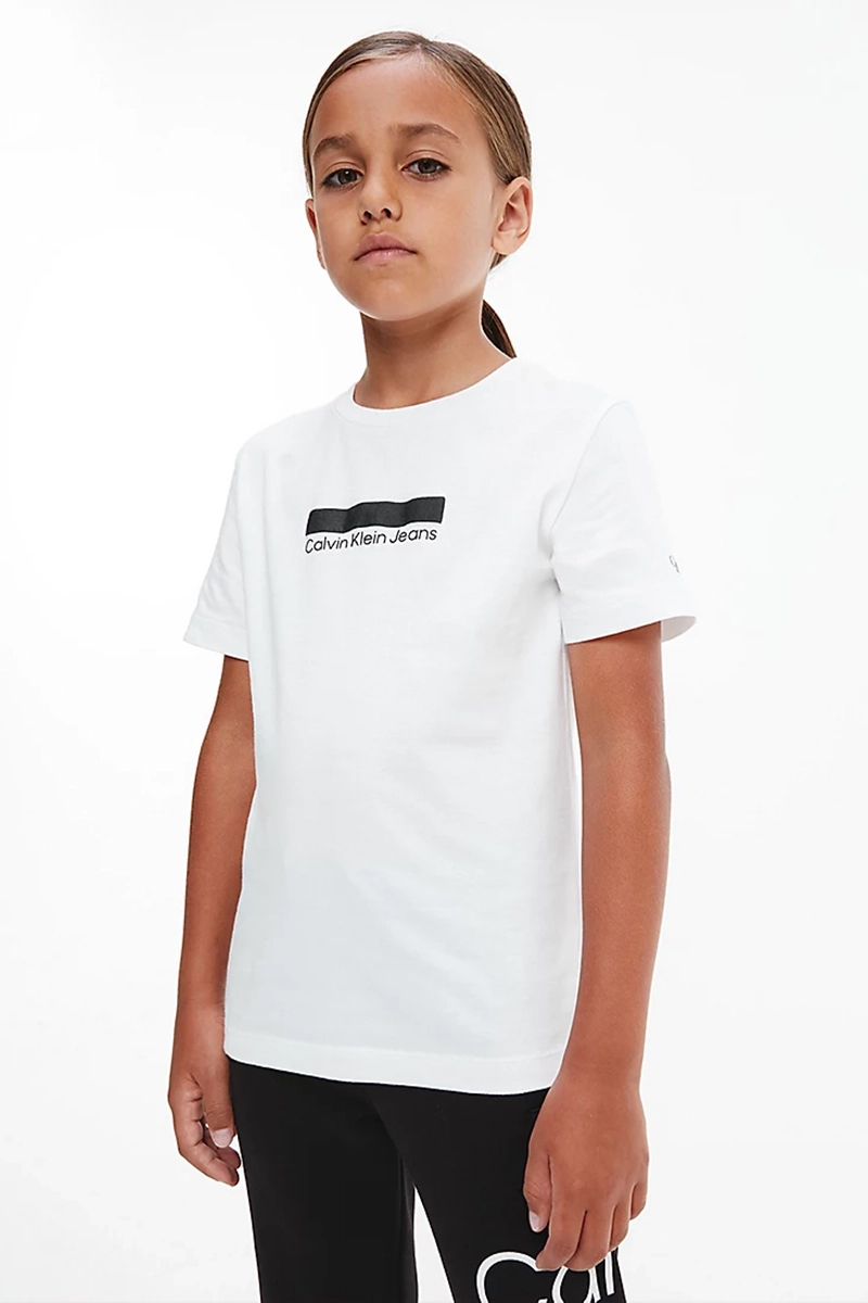 Calvin Klein small block logo tshirt Wit-1 2