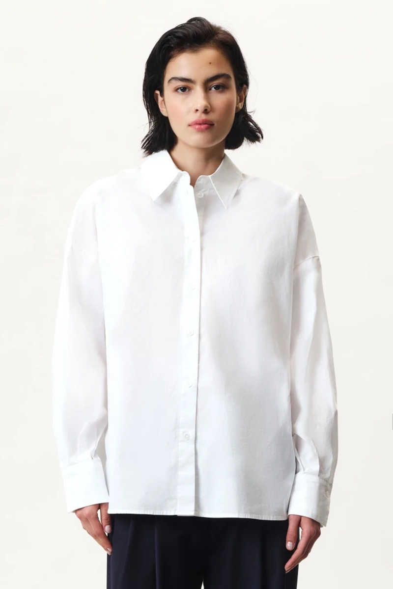 Dames blouse lange mouw wit