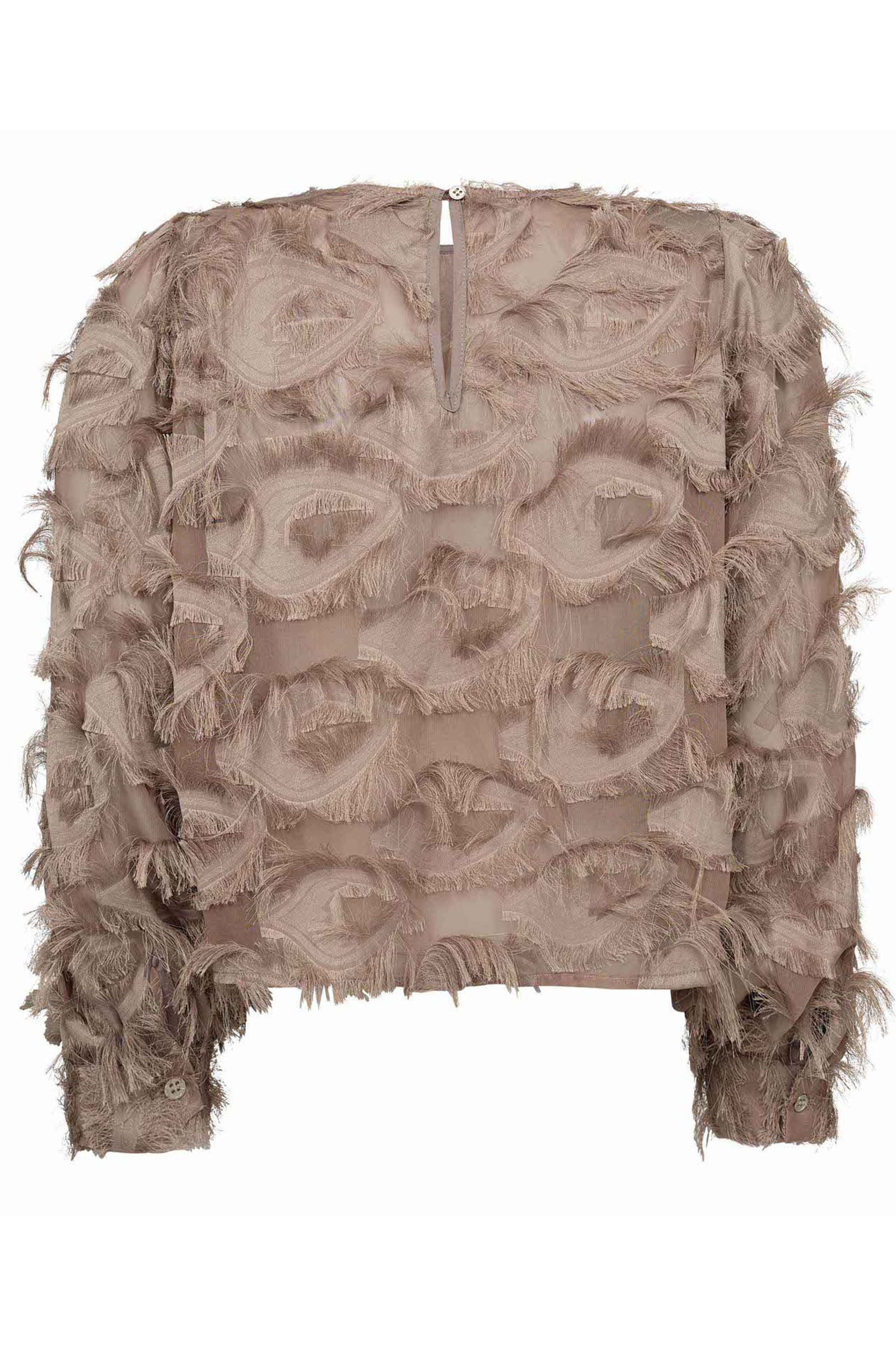 Dames blouse lange mouw bruin