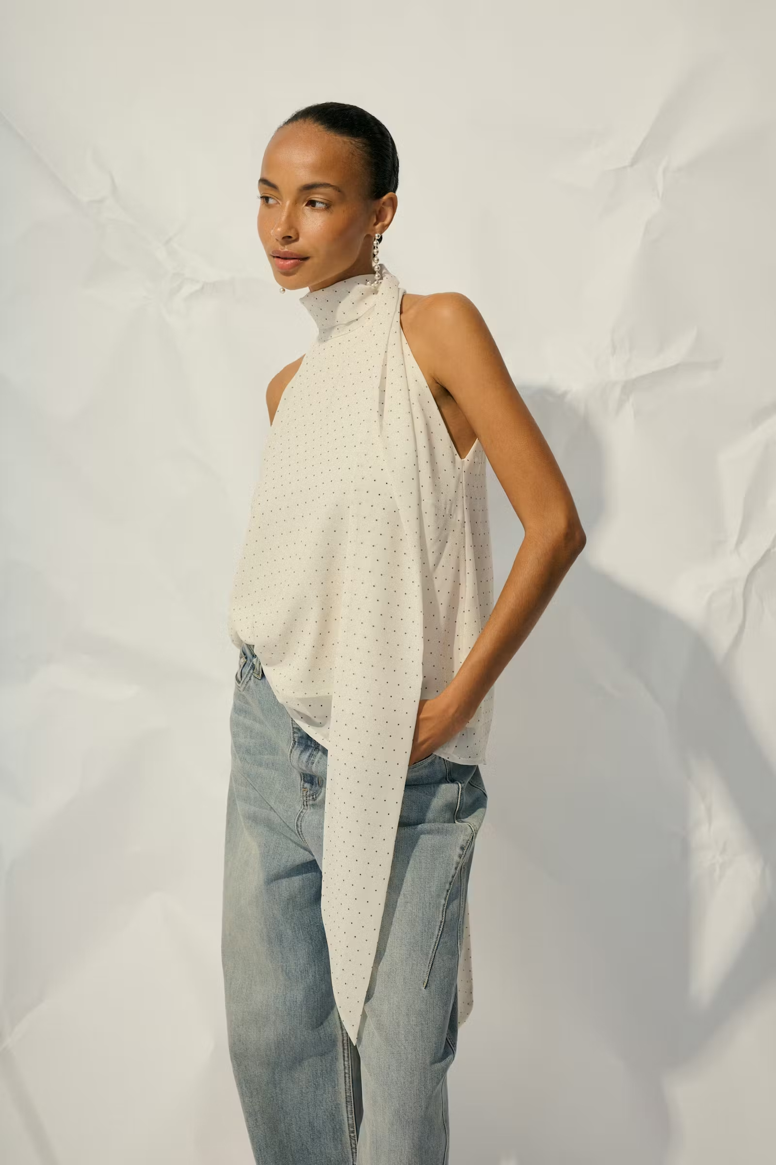 Dames top ecru