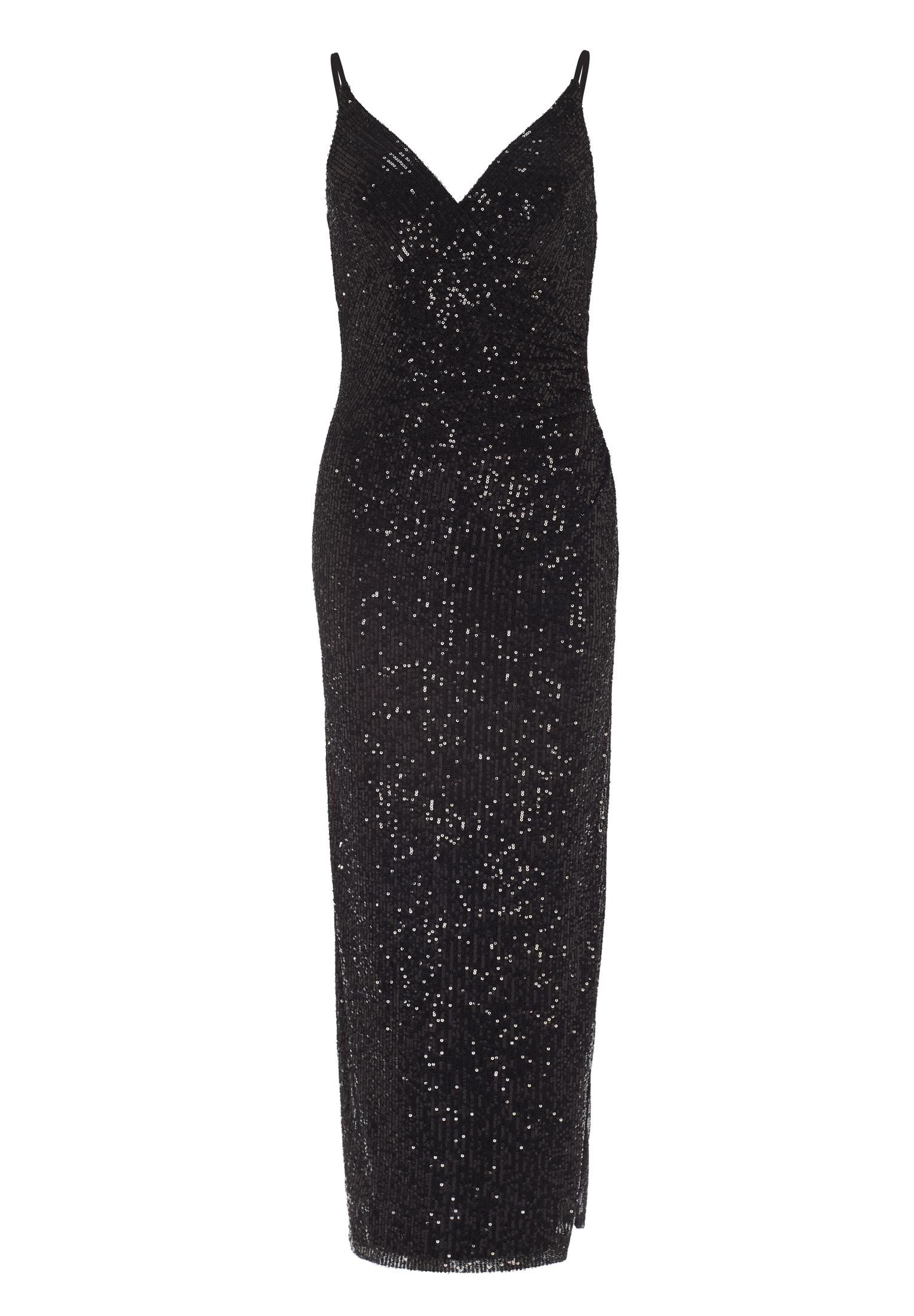 Swing Abendkleid aus elastischer Paillett black 1