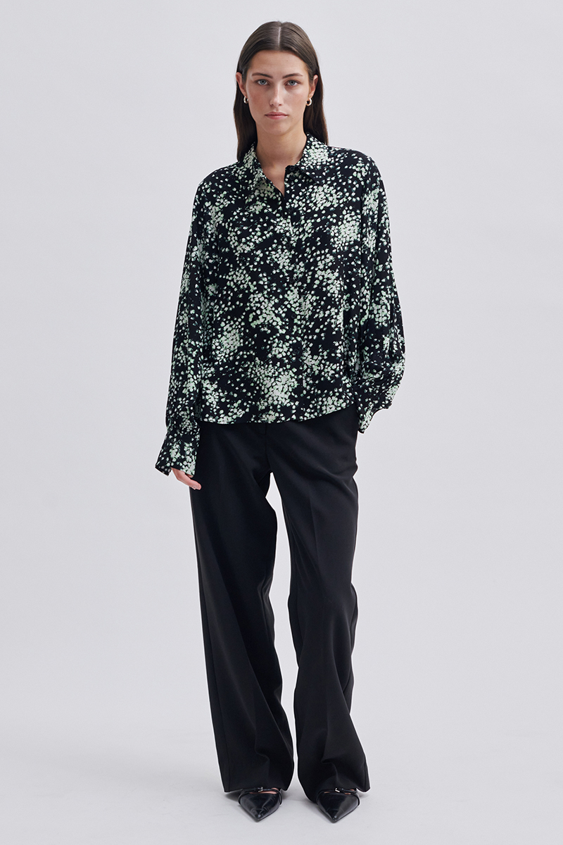 Dames blouse lange mouw groen
