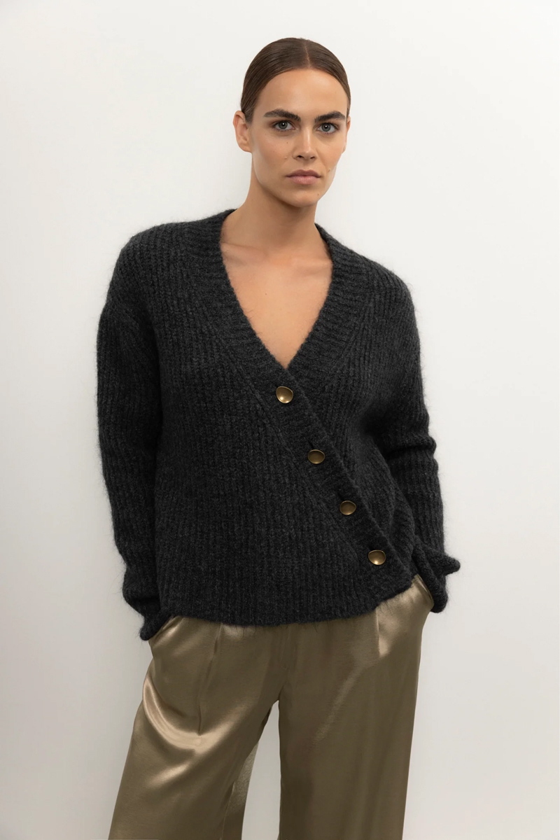 Dames vest grijs