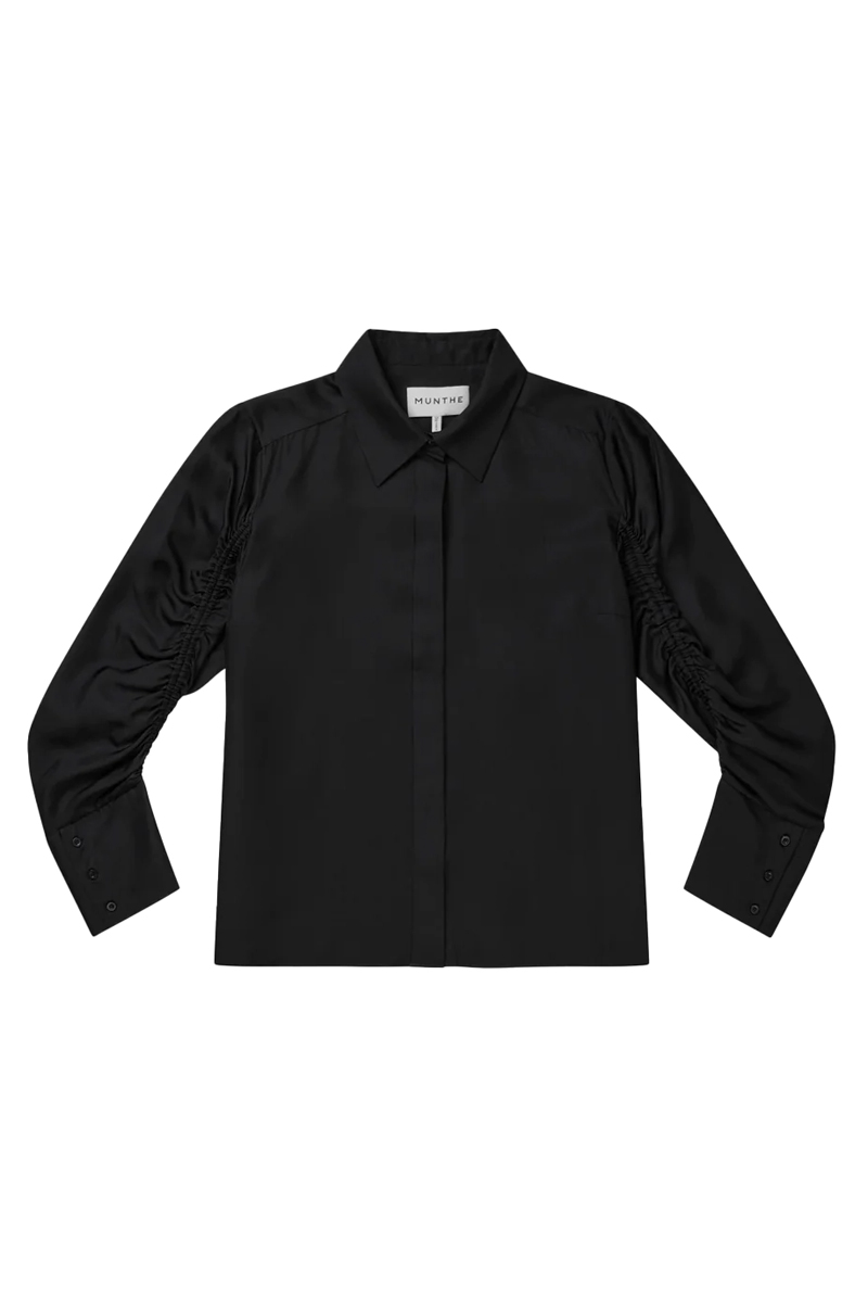 Dames blouse lange mouw zwart