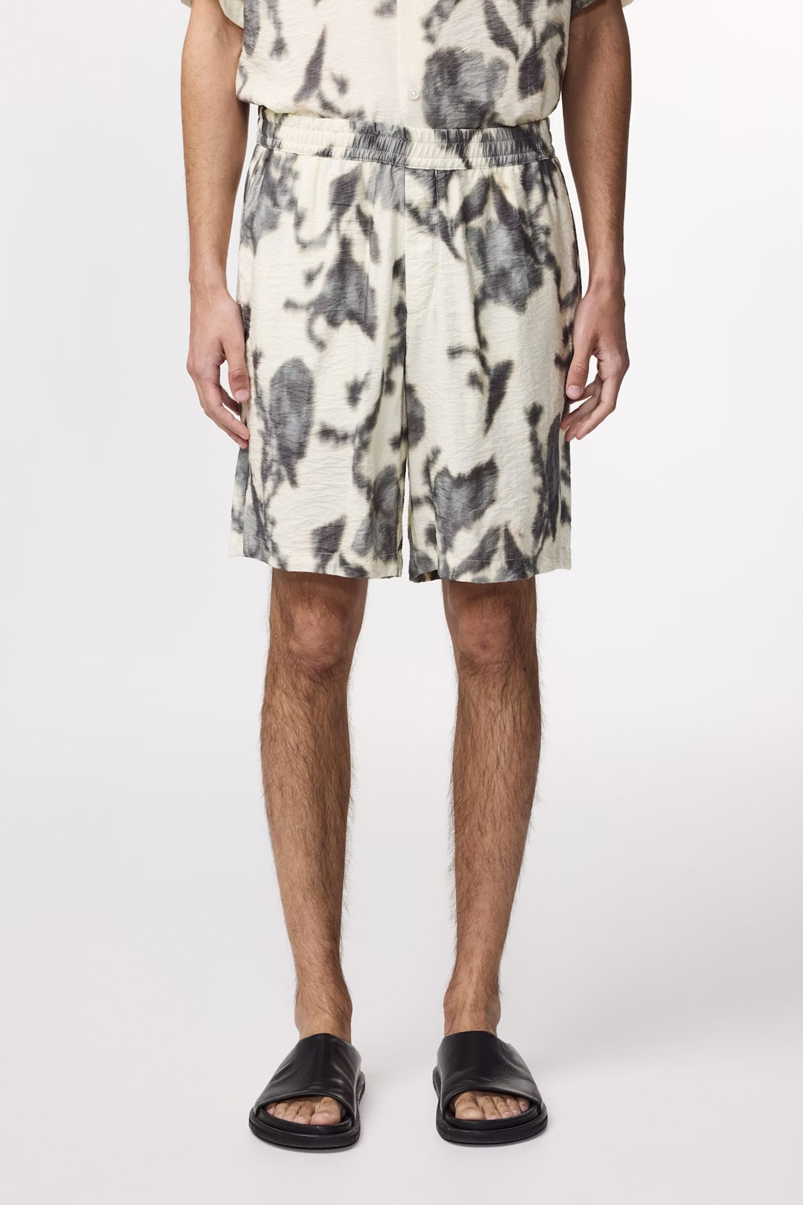 Heren short ecru