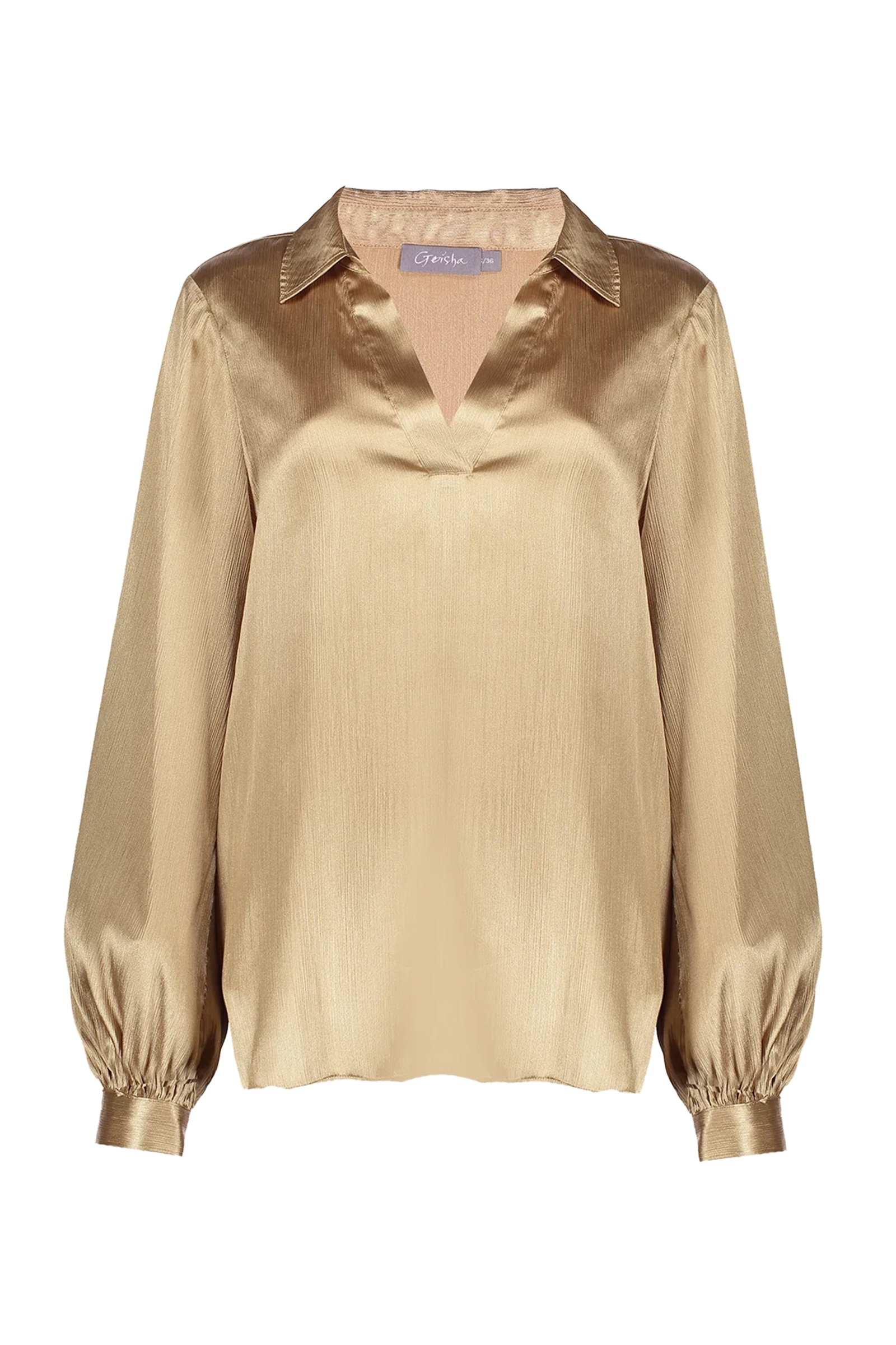 Dames blouse lange mouw bruin