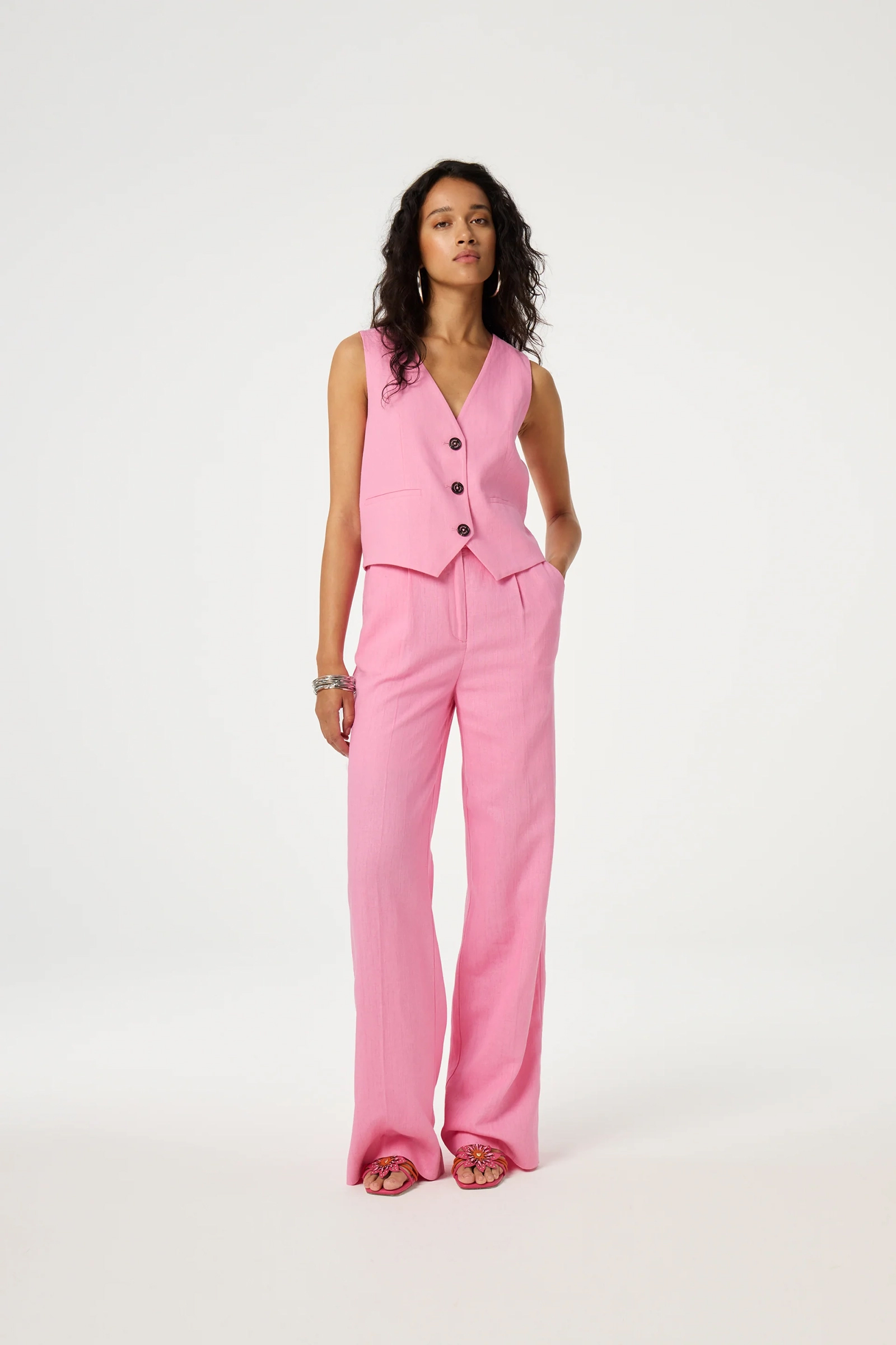 Dames gilet rose
