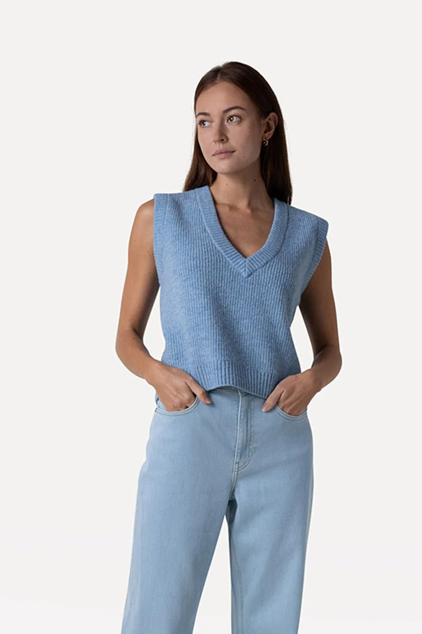 Another Label NoÃ© knitted vest Blauw-1 2