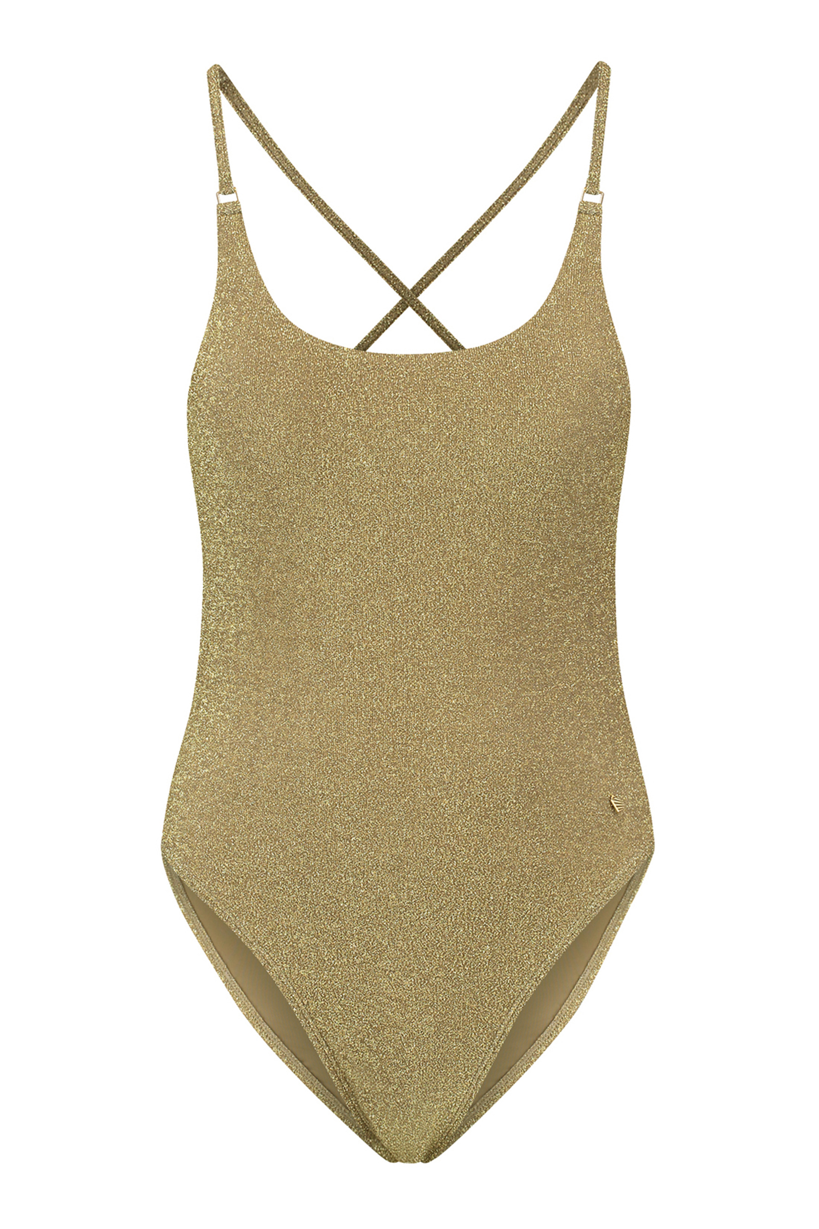 Bad/beach dames badpak modecup goud