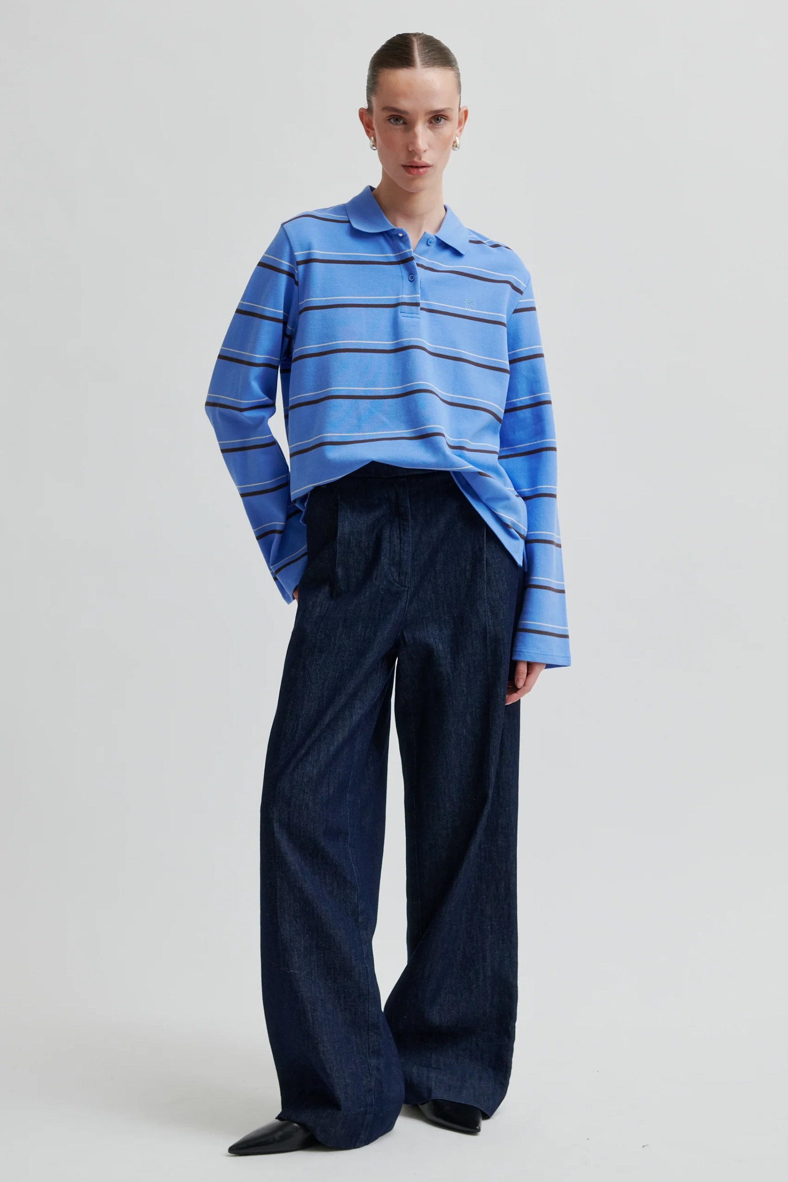 Dames polo blauw