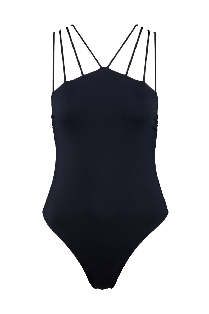 Bad/beach dames badpak mode zwart