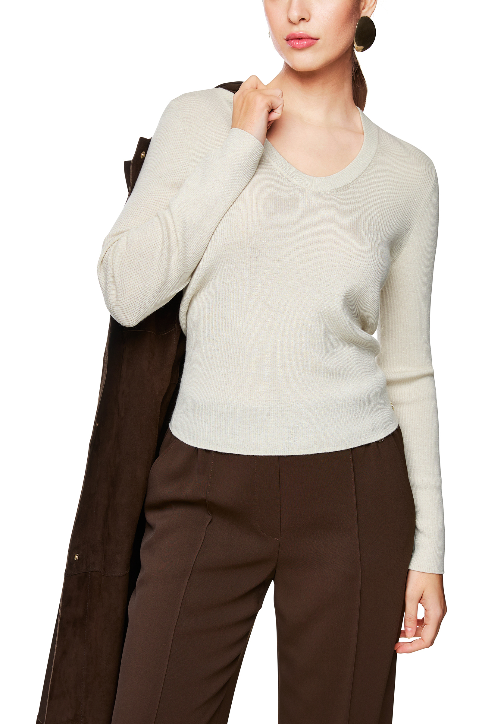 Dames twinset ecru