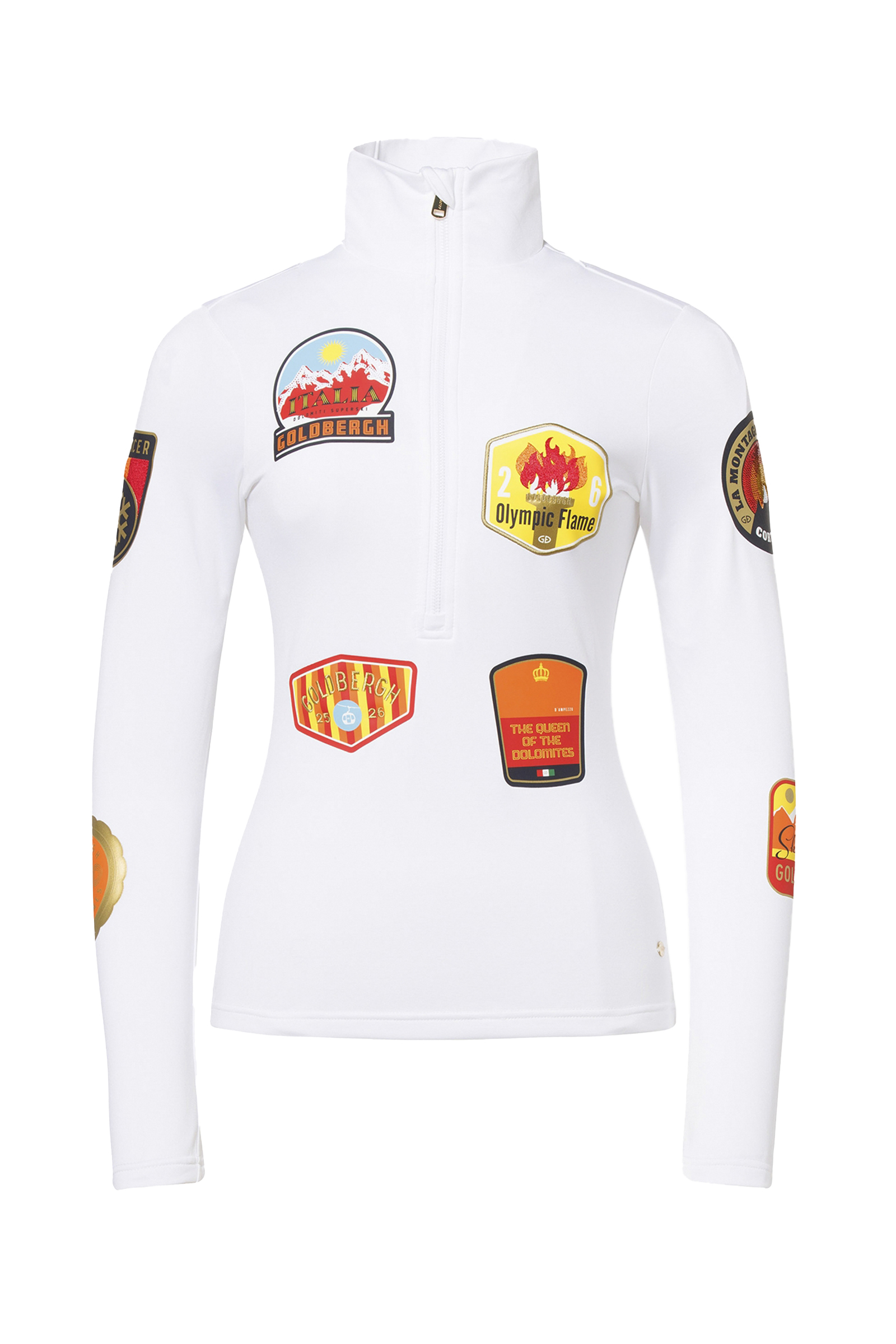 Wintersport dames pully+rits ecru