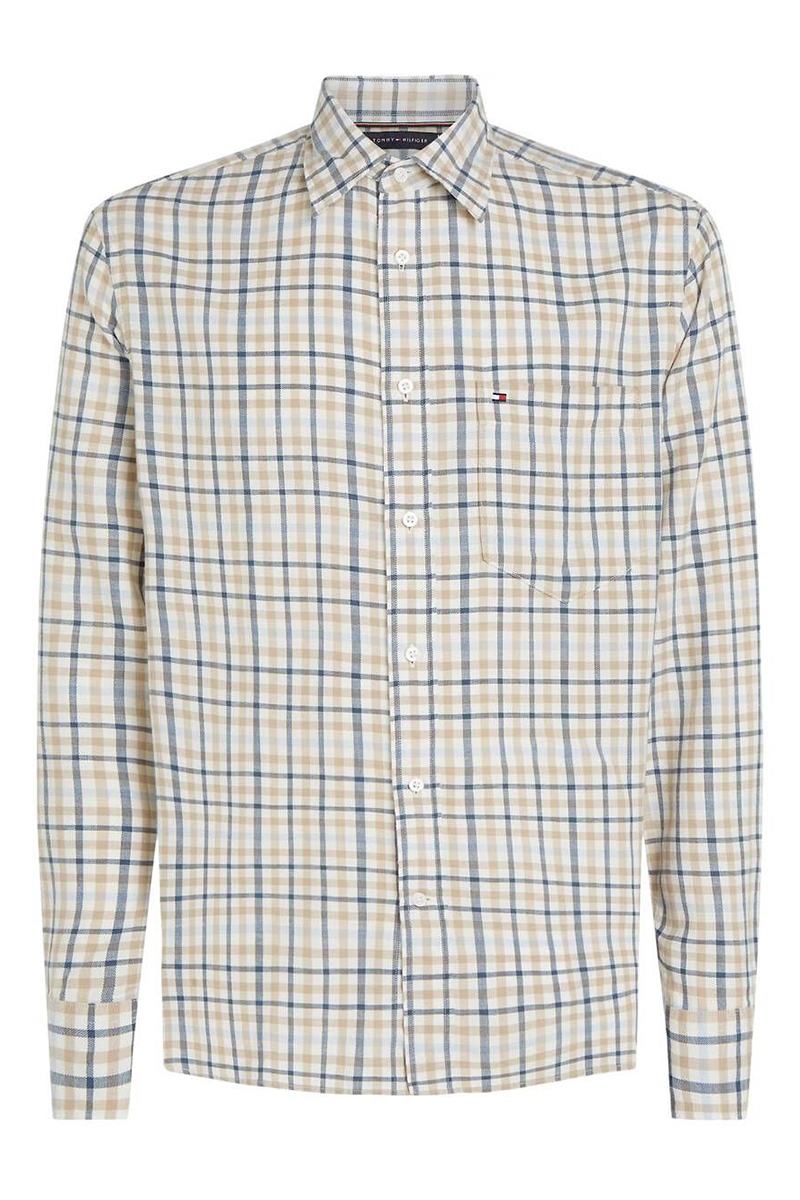 Heren overhemd lm casual bruin