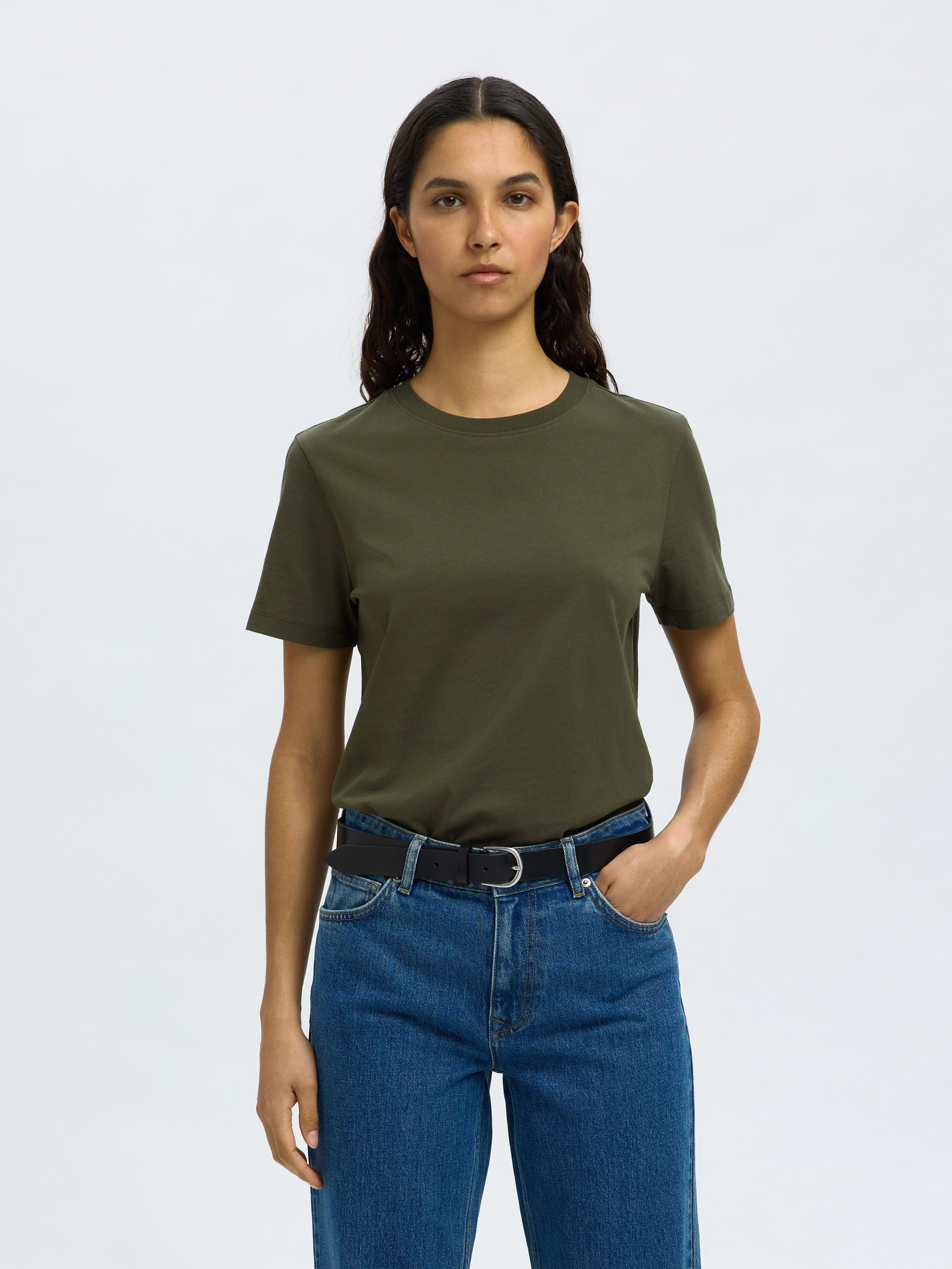 Dames t-shirt korte mouw groen