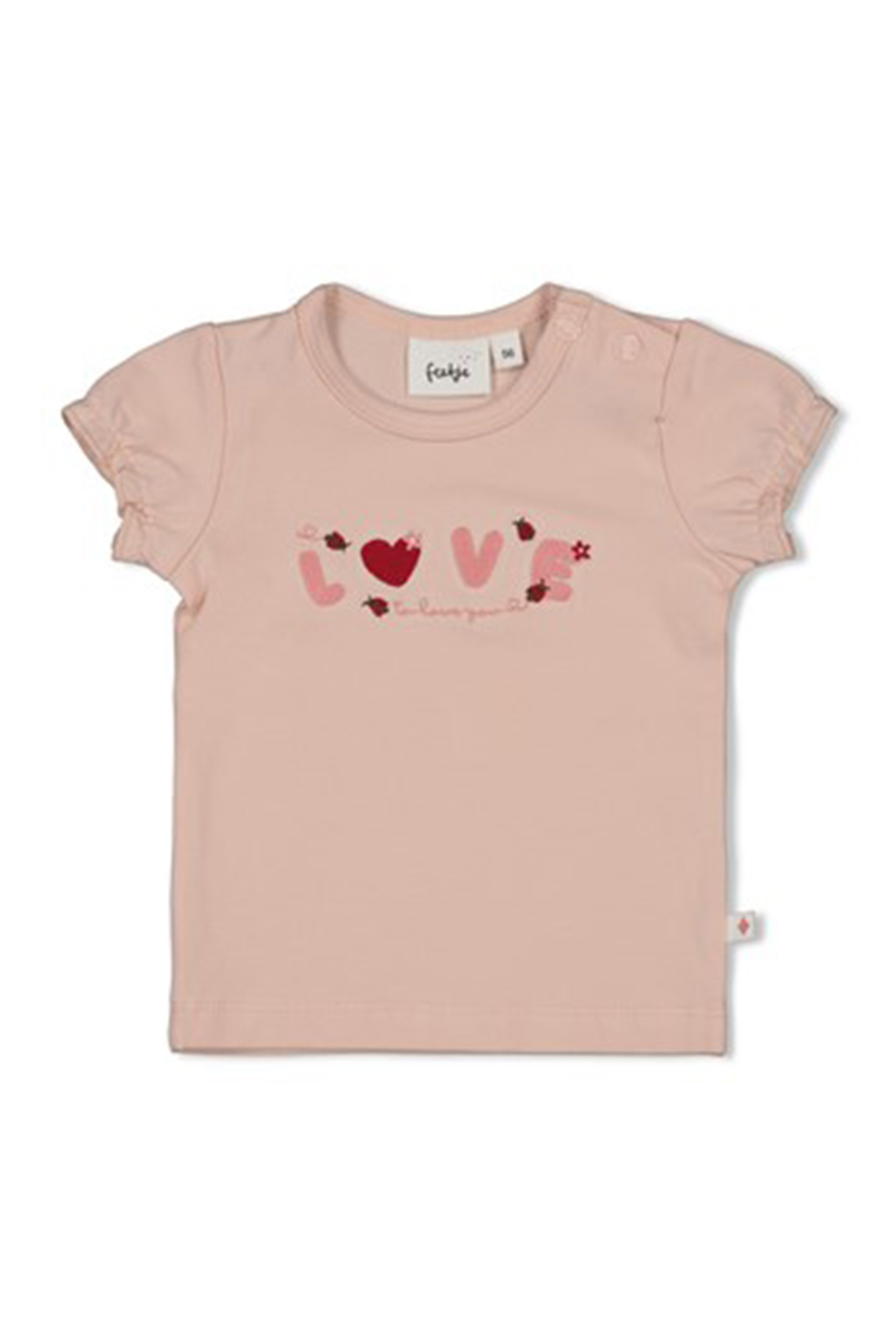 Baby t-shirt korte mouw rose