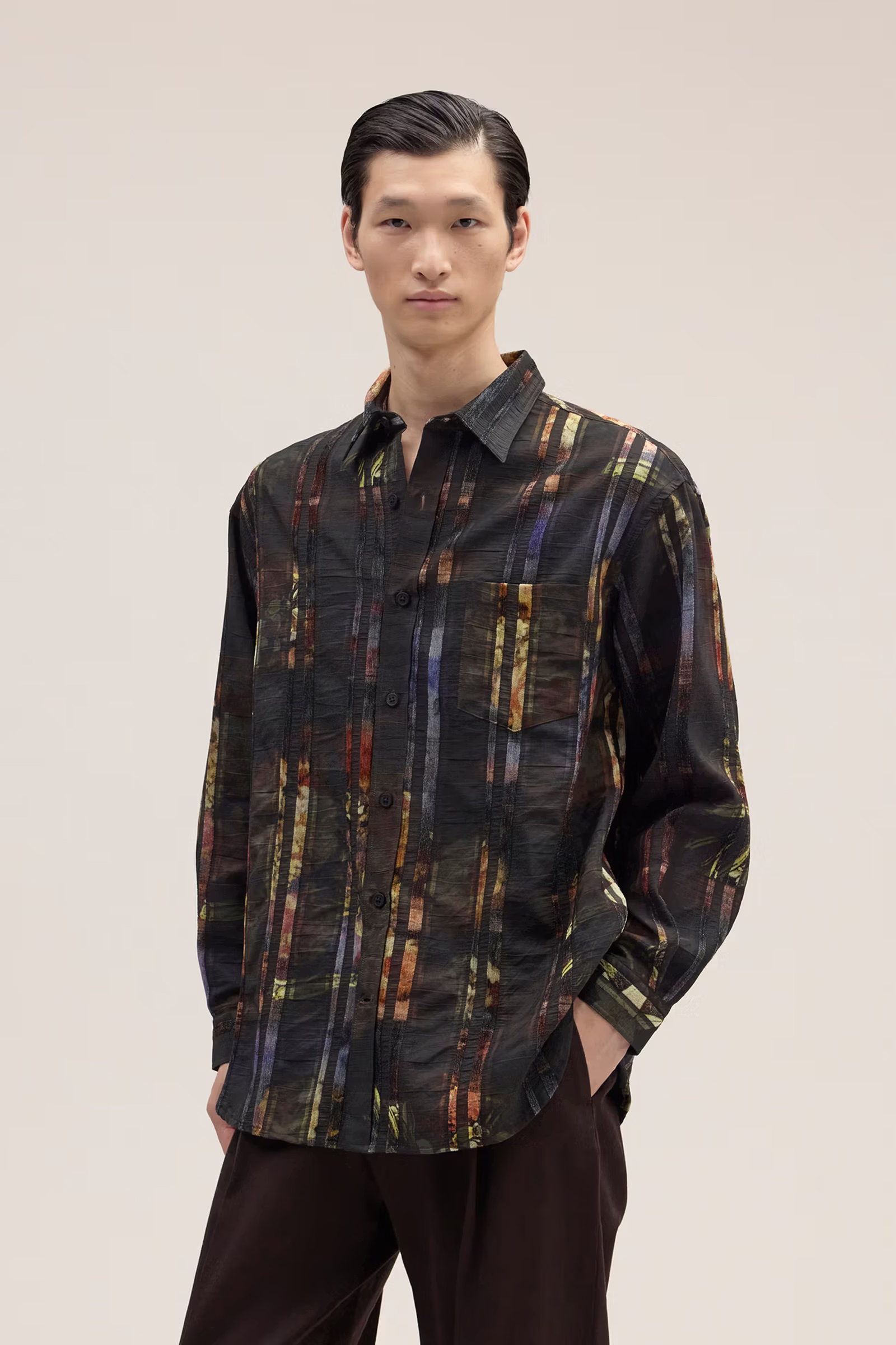 Heren overhemd lm casual groen