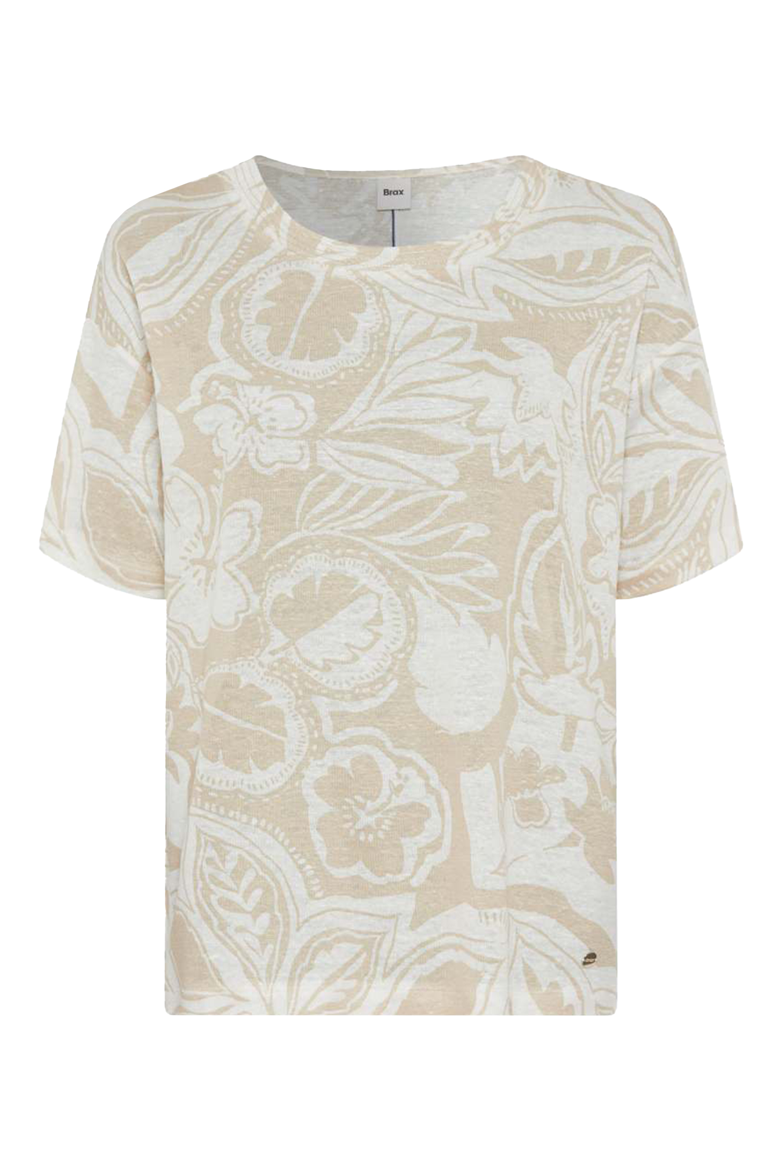 Dames t-shirt korte mouw ecru