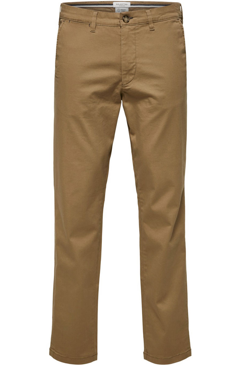 Selected SLHSLIM-MILES FLEX CHINO PANTS W NO Bruin/Beige-1 1