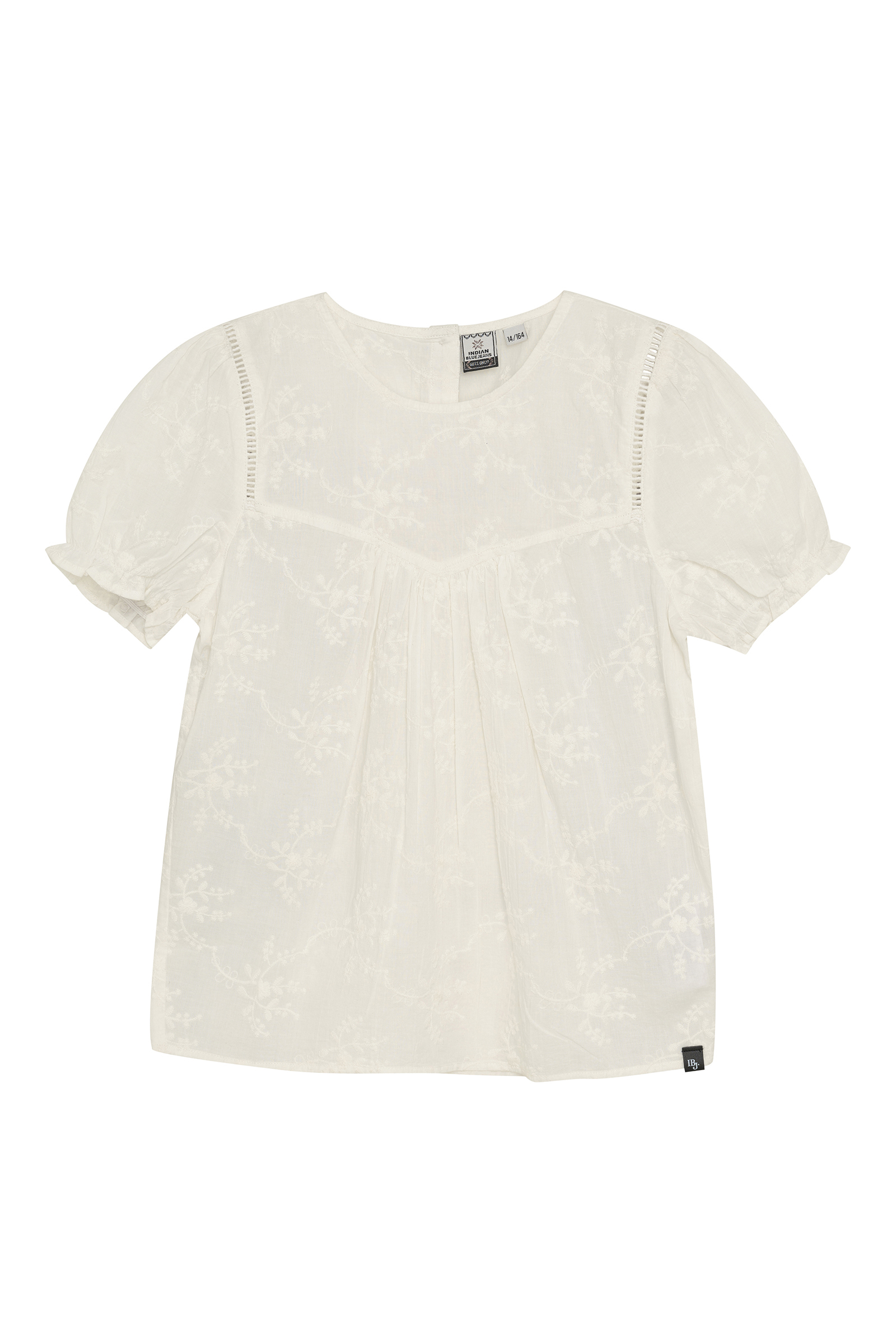 Meisjes blouse korte mouw wit