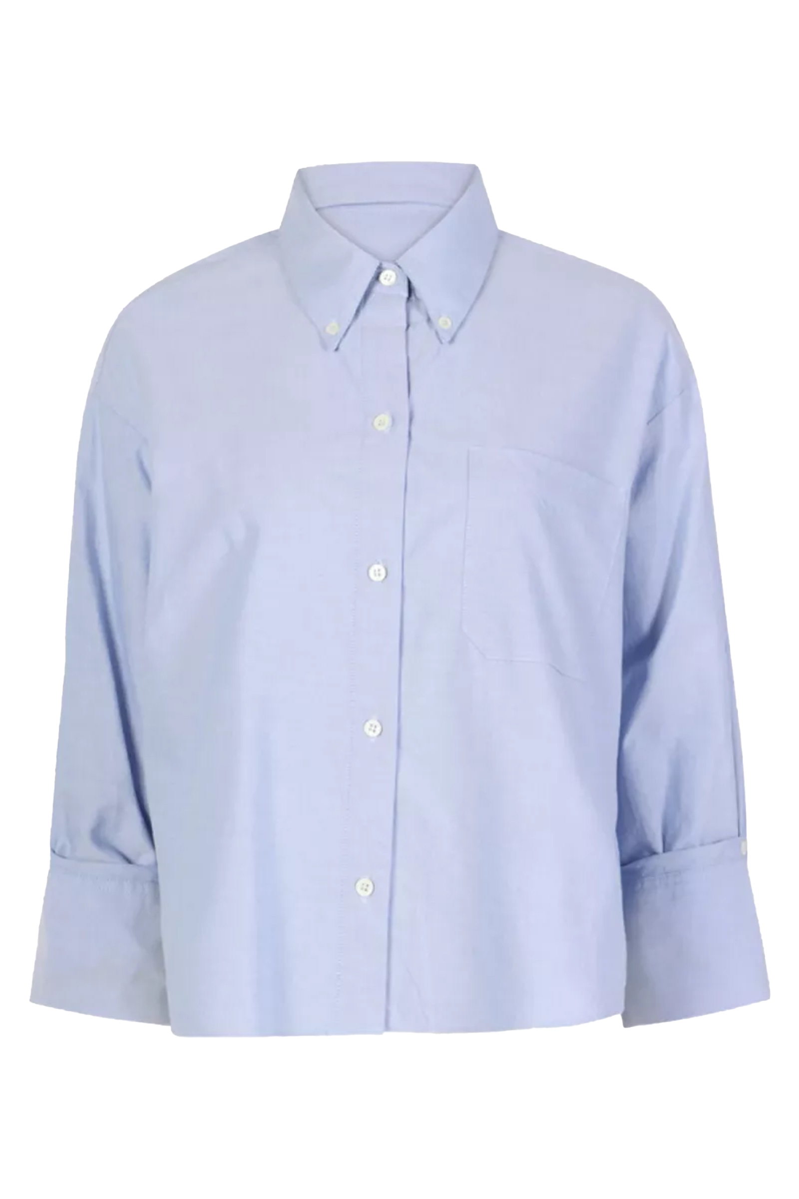 Dames blouse lange mouw blauw