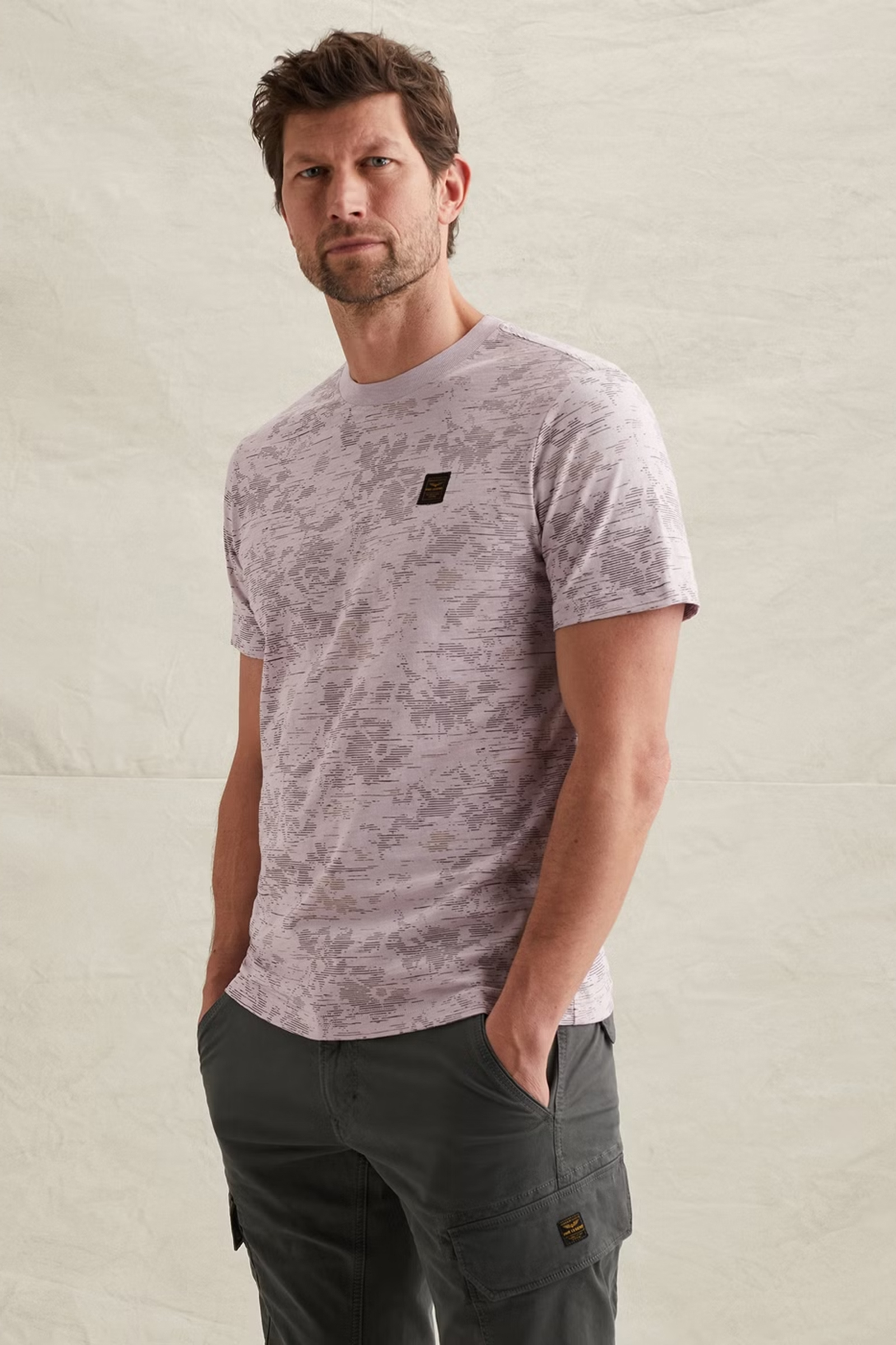 Heren overhemd lm casual paars