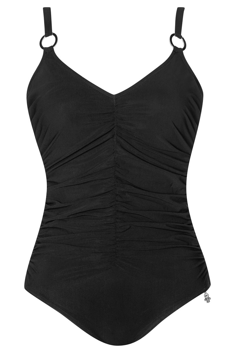 Bad/beach dames badpak modecup zwart