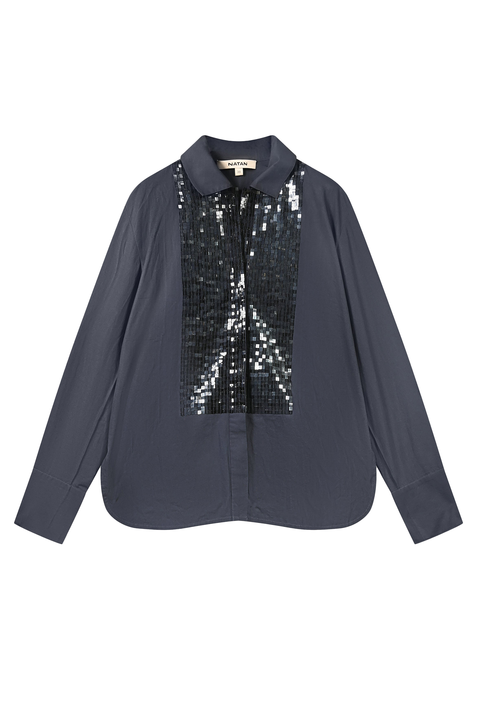 Dames blouse lange mouw blauw