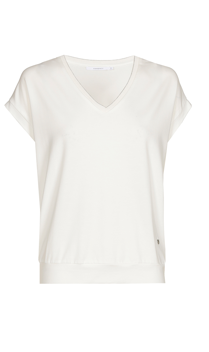 Dames t-shirt korte mouw ecru