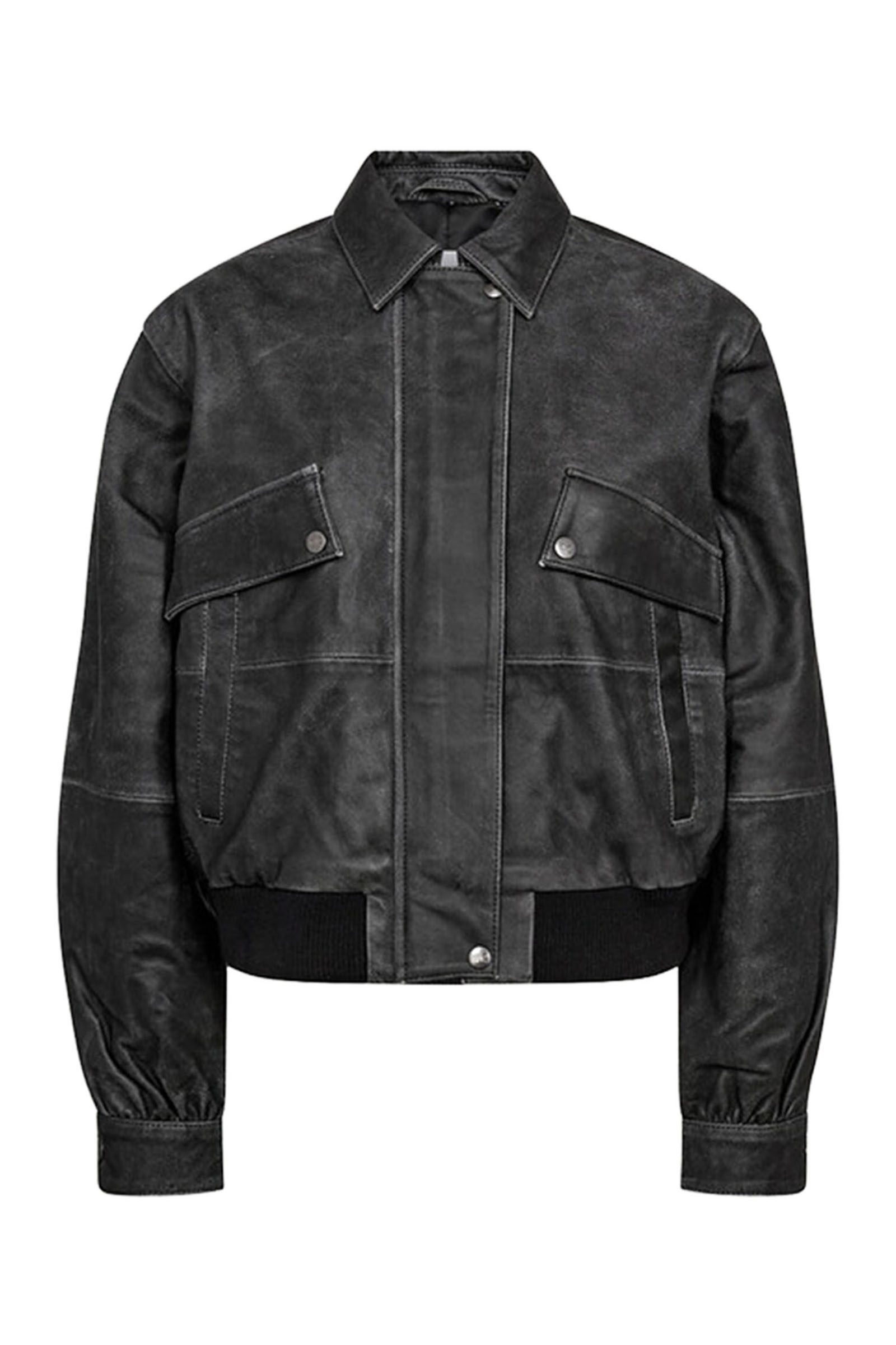 Dames leren jas zwart
